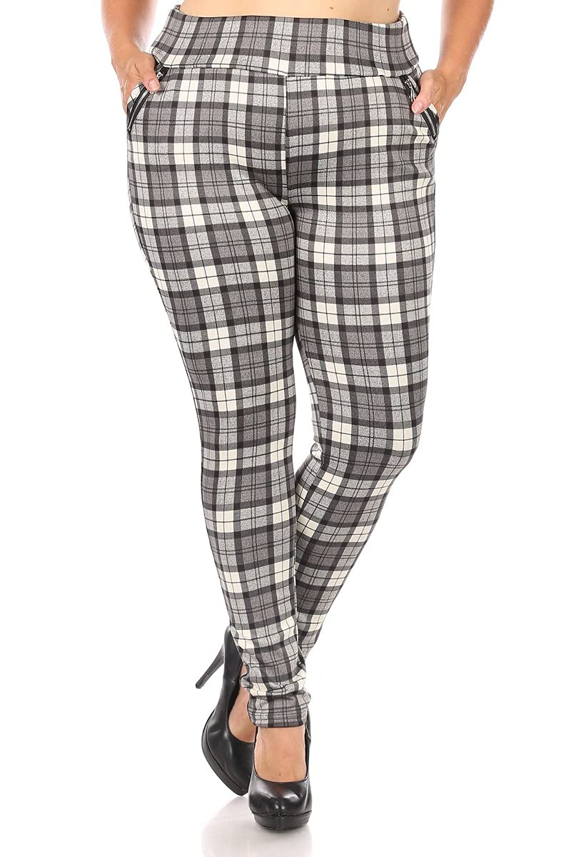 ShoSho Women's Plus Size Skinny Pants - Slim Fit Stretch Trousers, Pull-On Jeggings & Leggings for Work, Casual & Travel Outfits