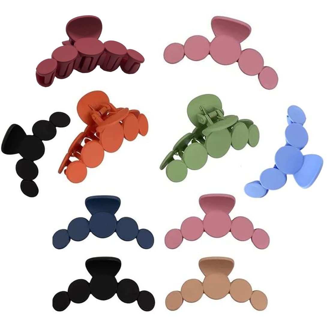 DENICRAAS Matte Hair Claws for Women - Large Hair Clips for Thick Hair (Pack of 4, Random Colors) - Perfect for Updos, Ponytails & Everyday Hairstyles