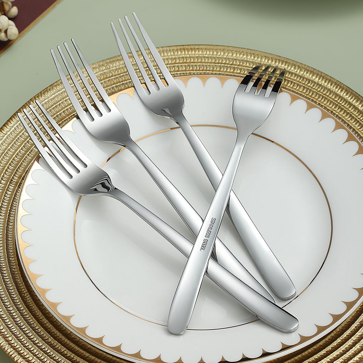 Kyraton 12-Piece Stainless Steel Dinner Forks Set - 8.15