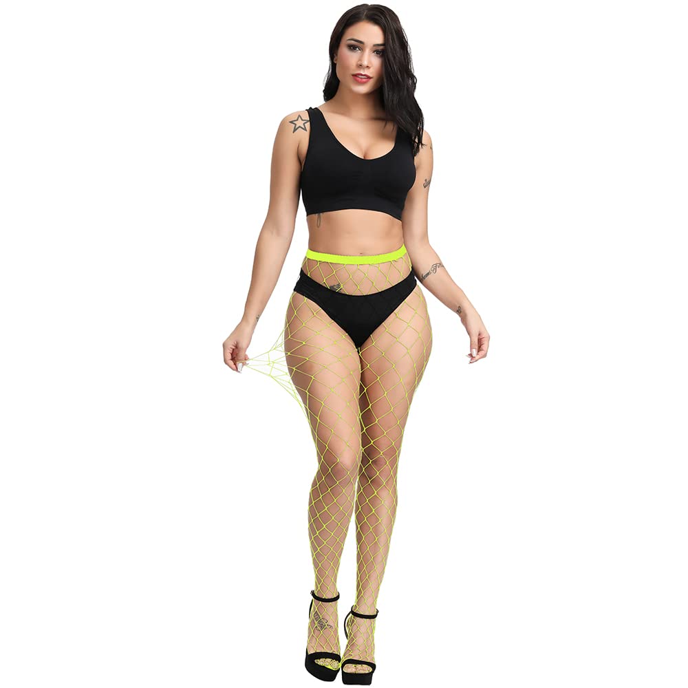 EVERSWE Sexy High Waist Fishnet Tights with Garter Belt - Thigh High Suspender Stockings for Women, Plus Size Lingerie - Perfect for Halloween, Cosplay, Boudoir & Night Out