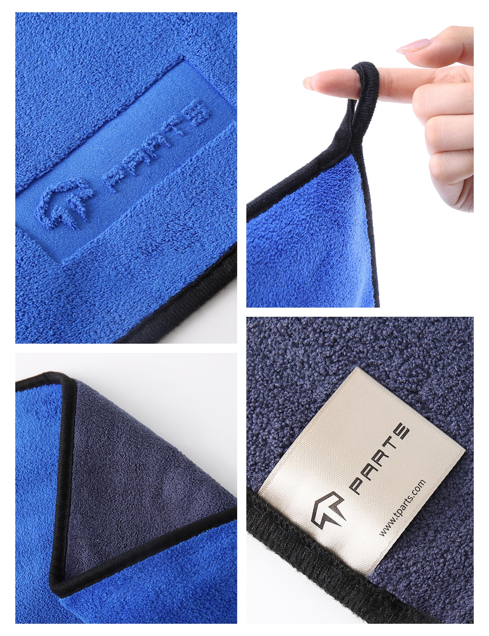 TPARTS Ultra Soft Thick Car Wash Towel - Premium Absorbent Microfiber Cleaning Cloth for Cars, Scratch & Lint Free - Perfect for Auto Detailing, Waxing & Polishing
