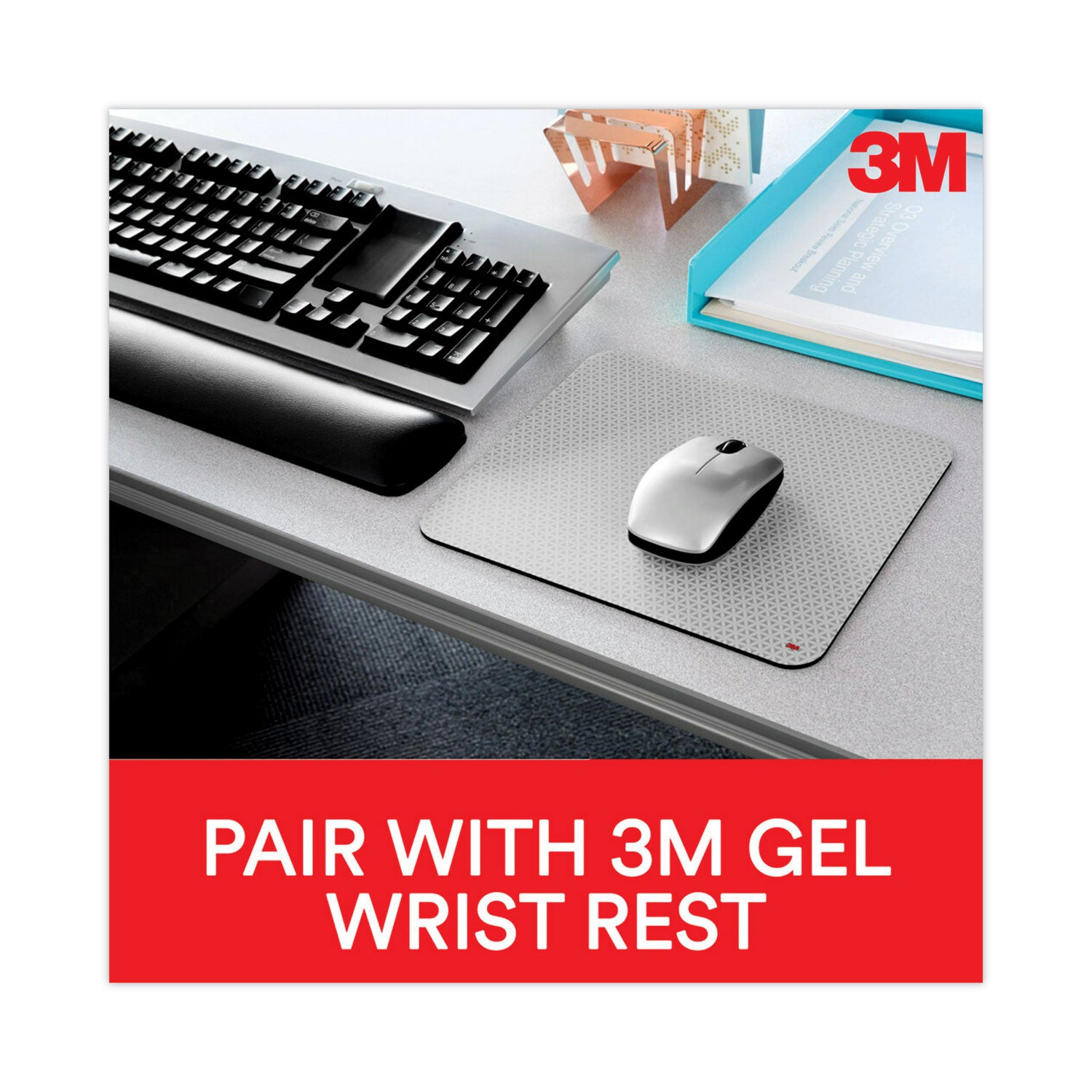 3M™ Precise Mouse Pad with Non-Slip Backing - 9 x 8 Inches - Ergonomic Bitmap Design for Gaming & Office Work - Smooth Tracking for PC, Laptop & Mac - Perfect for Gamers, Graphic Designers & Professionals