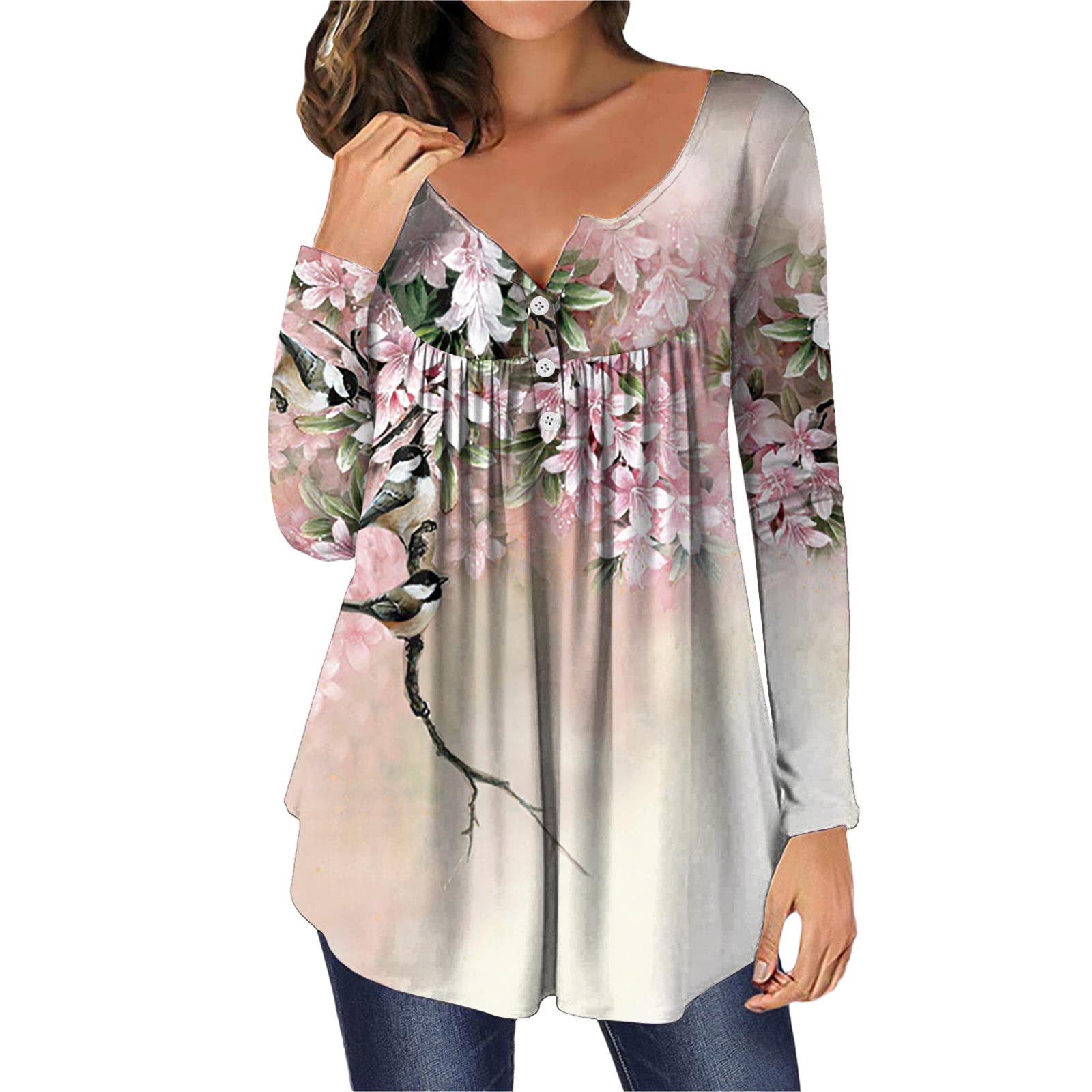 Women's V-Neck T-Shirts - Summer Casual & Dressy Basic Tops - Soft Henley Shirts for Everyday Wear, Work & Outings