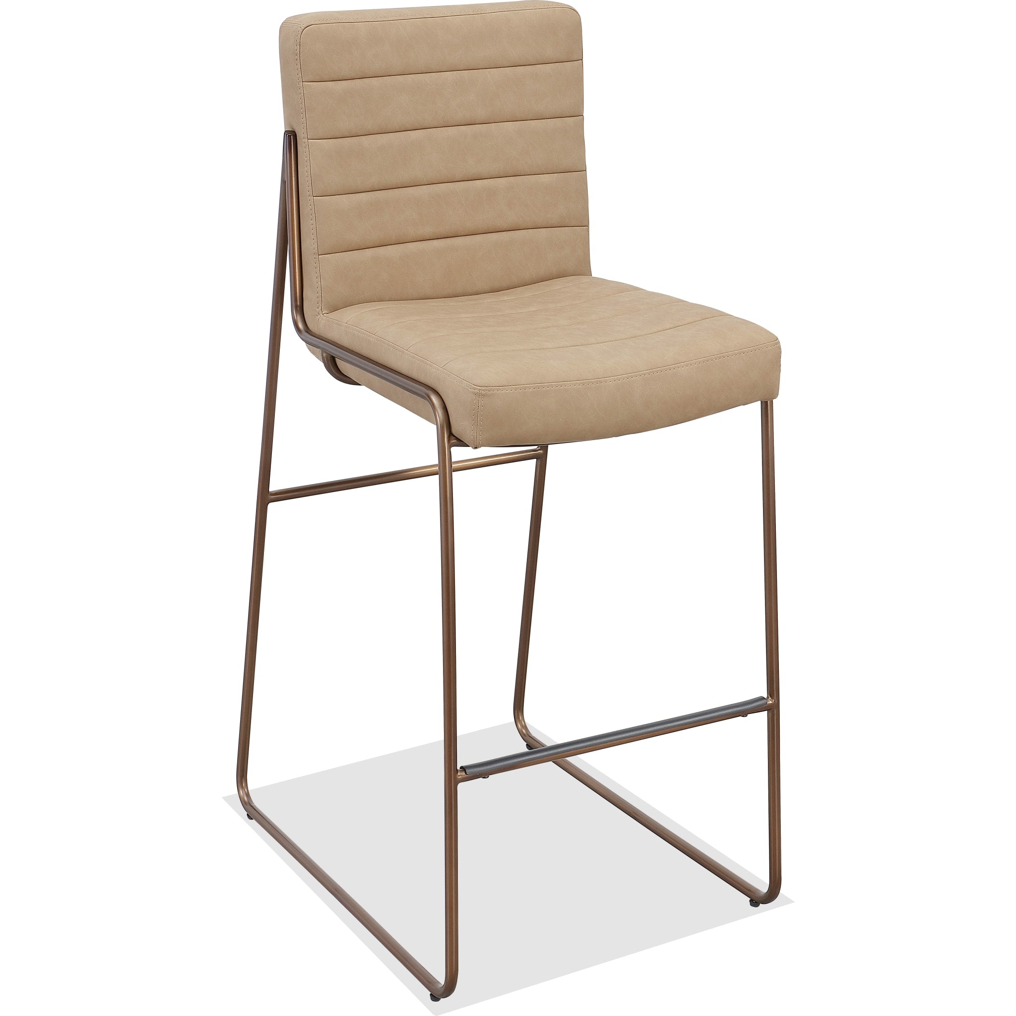 Madison Metal Frame Bar Stool with Honey Synthetic Leather Upholstery - Modern Kitchen Island & Home Bar Seating for Dining & Entertainment Areas
