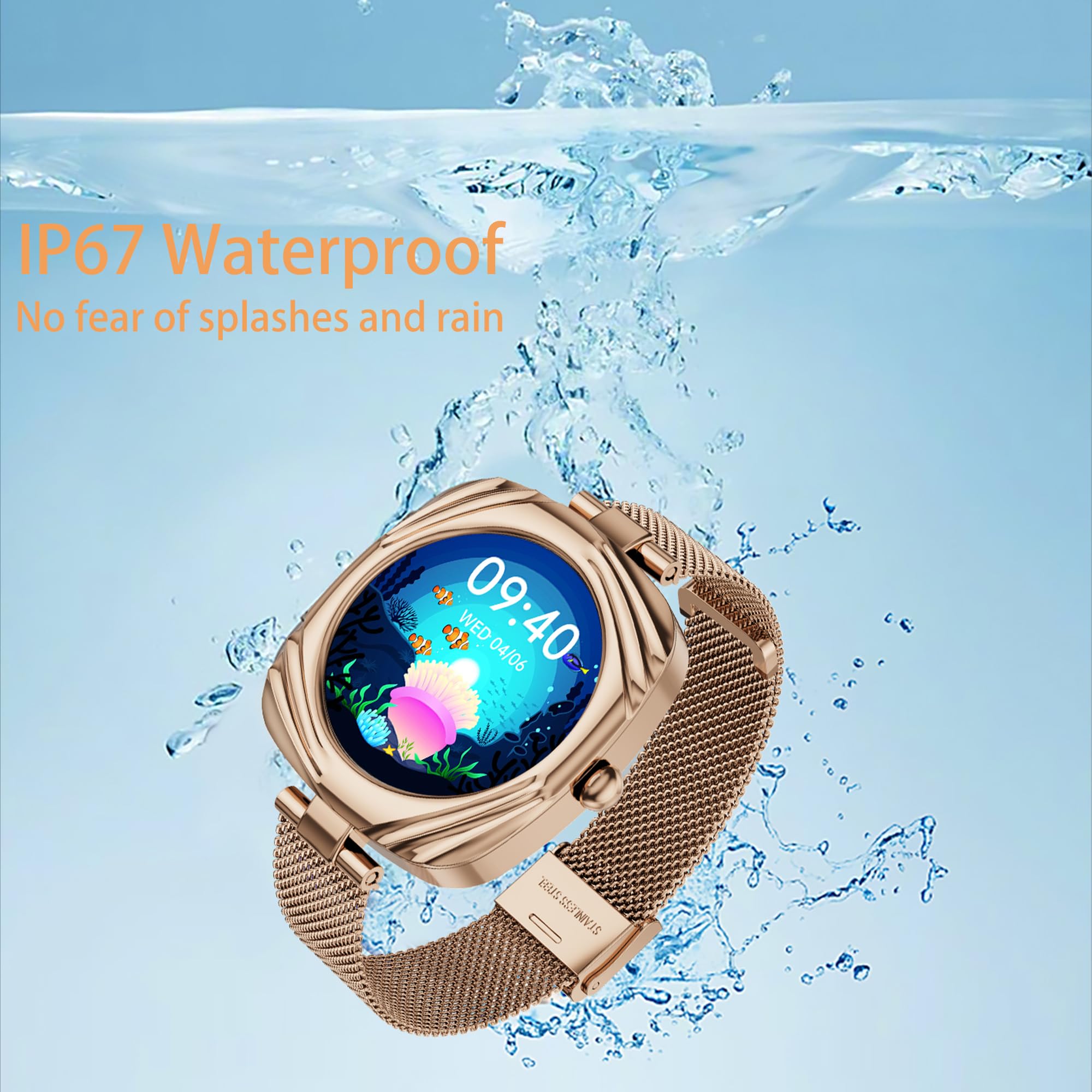 Smart Watch for Women with Heart Rate Monitor, Sleep Tracker & Fitness Modes - Bluetooth Call Smartwatch Compatible with Android & iOS - Perfect for Workouts, Running & Daily Health Tracking (Coffee)