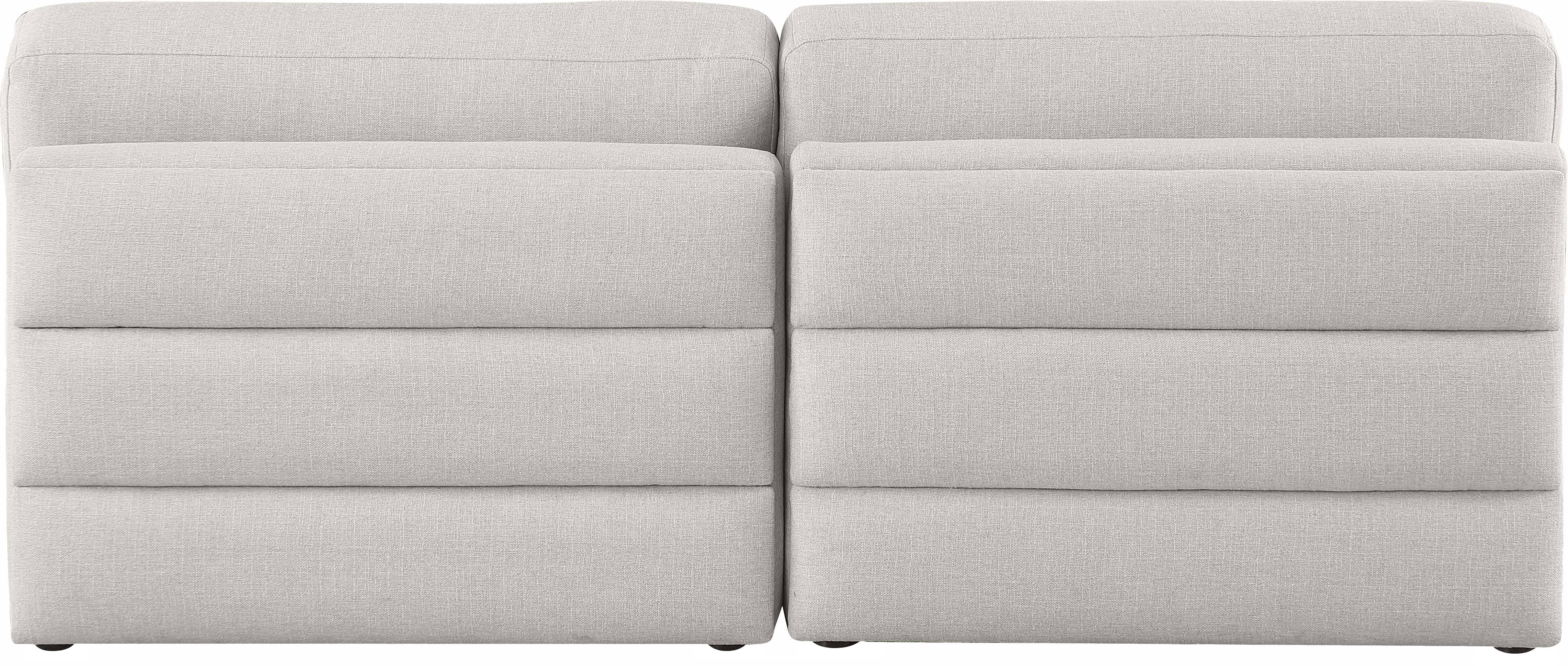 Beckham Durable Linen Textured Fabric Modular Sofa - Modern Sectional Couch for Living Room, Lounge & Home Theater (Gray)