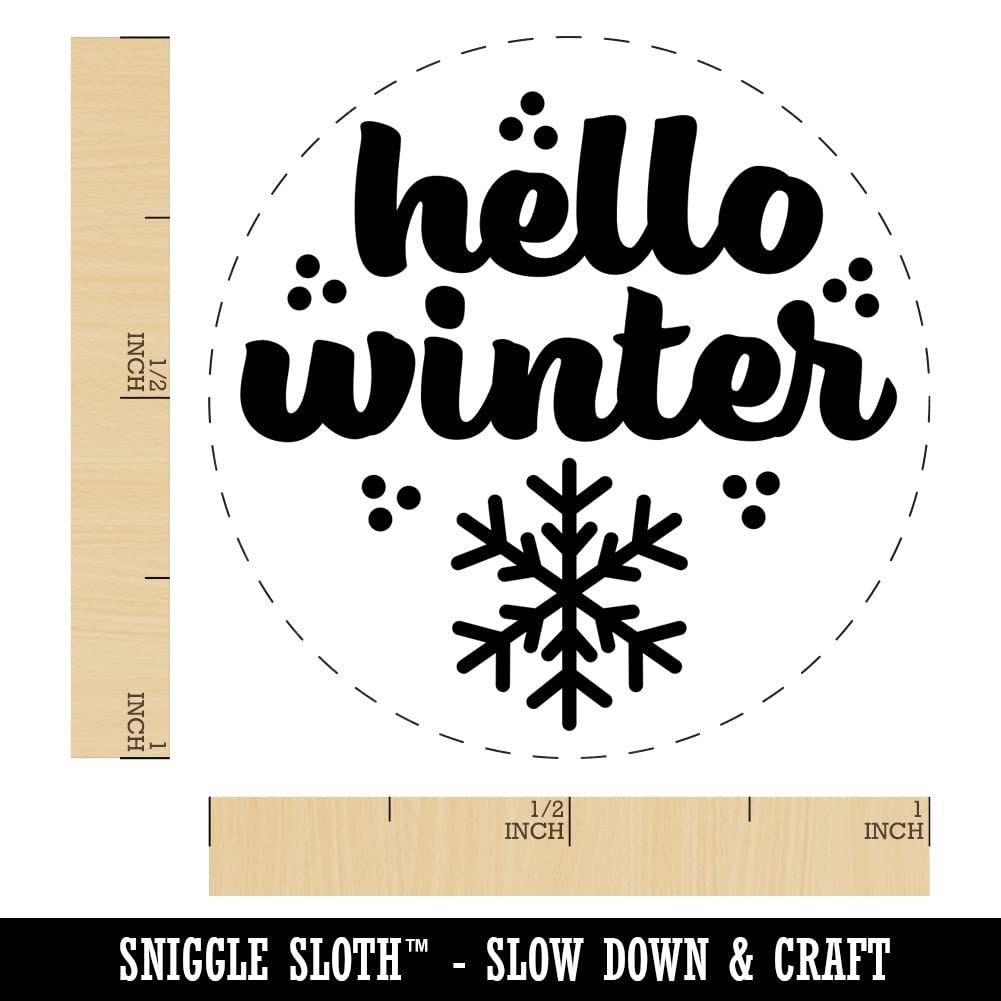 Self-Inking Rubber Stamp with Blue Ink - 1 Inch Medium Size for Crafting, Planners, Scrapbooking & DIY Projects | Perfect for Winter Greetings, Holiday Cards & Gift Wrapping