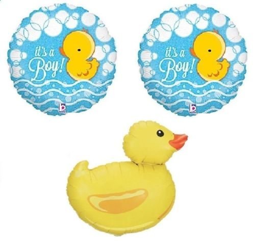 Blue & Yellow Duck Rubber Ducky Baby Shower Balloons Set - Gender Reveal, It's a Boy Party Decorations - Perfect for Newborn Celebrations, Birthday Parties & Nursery Decor