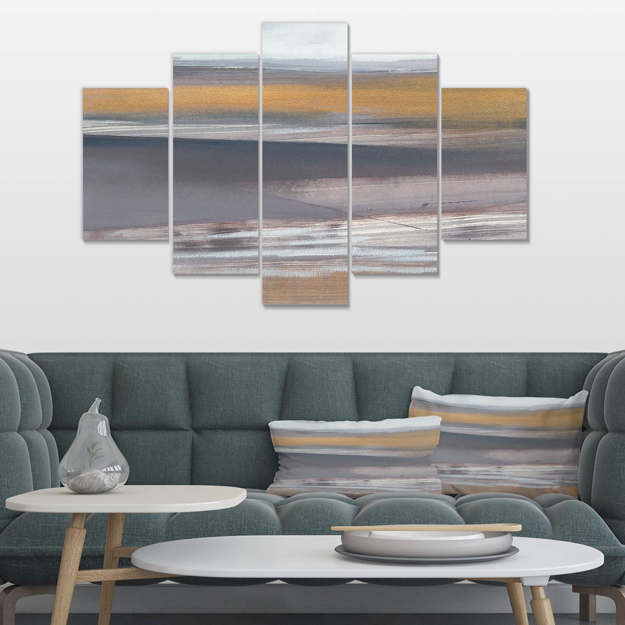 Designart 'Misty Grey Beach' Coastal Canvas Wall Art Print - Premium Ocean & Nautical Decor for Living Room, Bedroom & Office