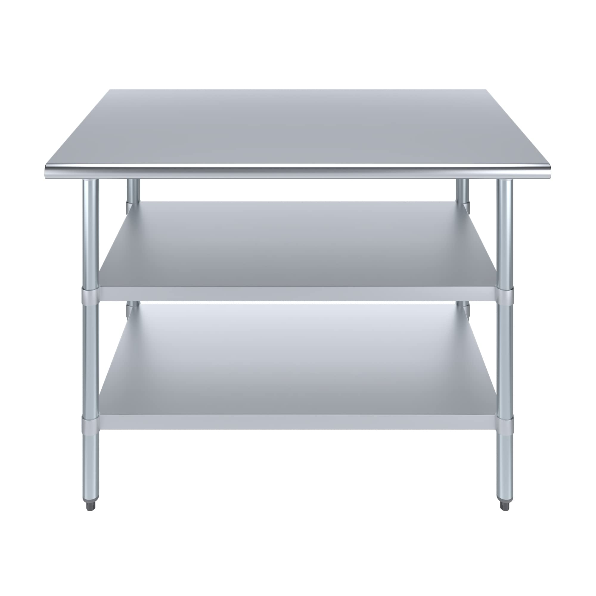 Stainless Steel Work Table with 2 Shelves | Heavy Duty Metal Utility Table for Commercial & Residential Use | NSF Certified 48