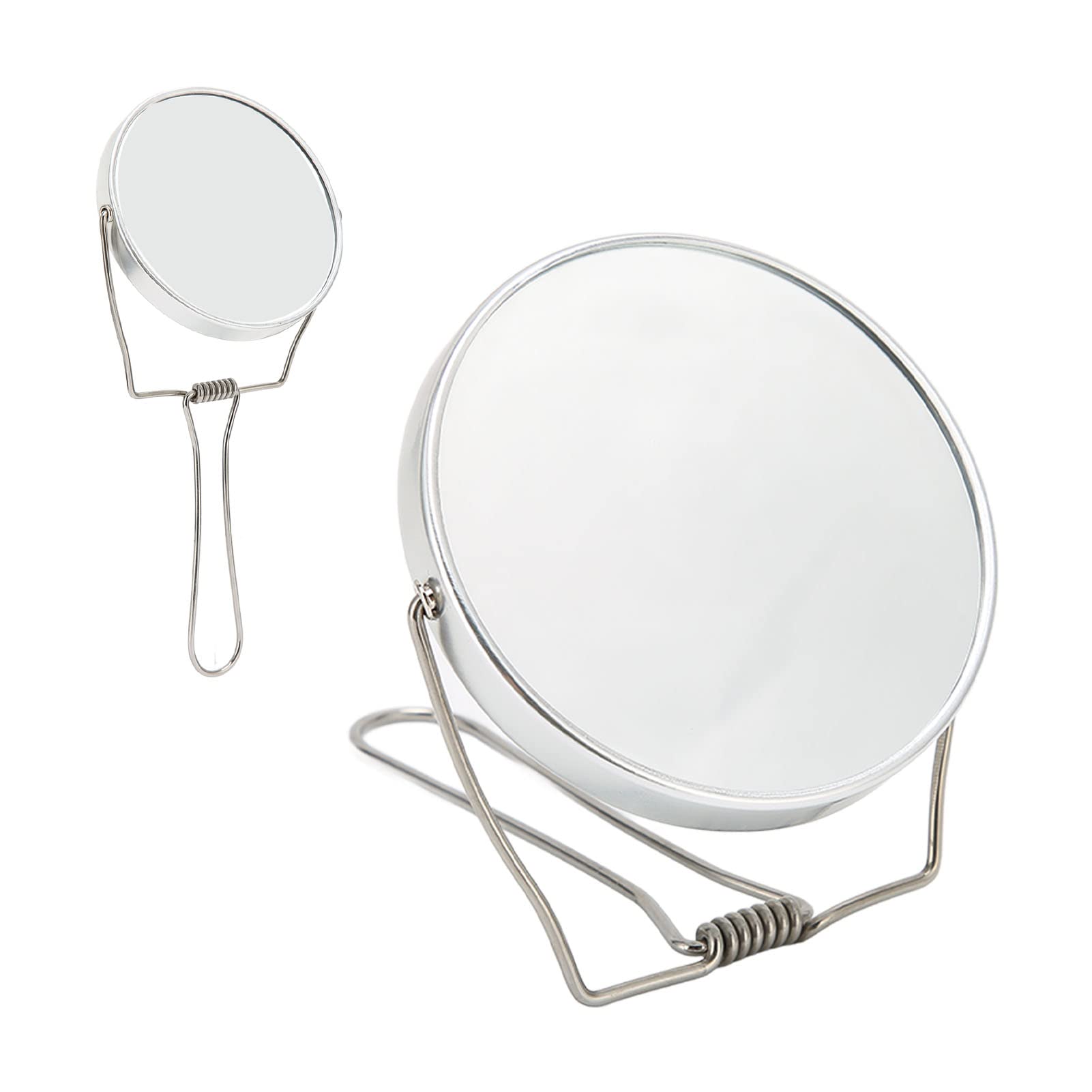 Desktop Makeup Mirror with Stand - Small Double Sided Handheld Vanity Mirror, HD Foldable 360° Rotation Cosmetic Mirror for Home & Travel | Perfect for Makeup Application, Skincare Routine, and Salon Use