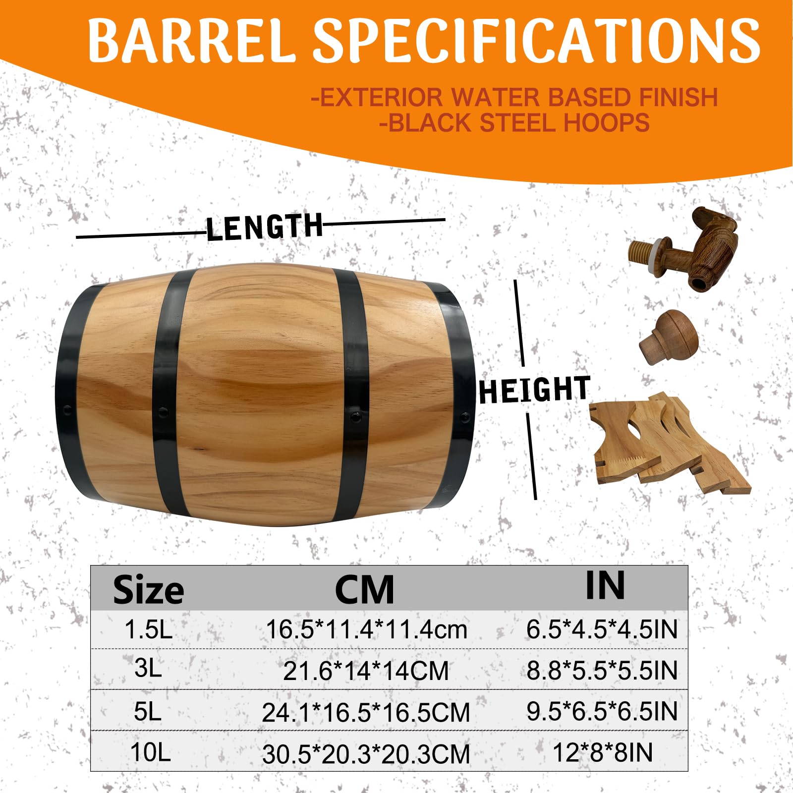 5L Personalized Whiskey Barrel - Custom Engraved Mini Oak Barrel for Aging Wine, Bourbon, Beer, Tequila & Rum - Wooden Dispenser with Stand - Perfect for Home Bars, Gifts & Craft Spirit Maturation