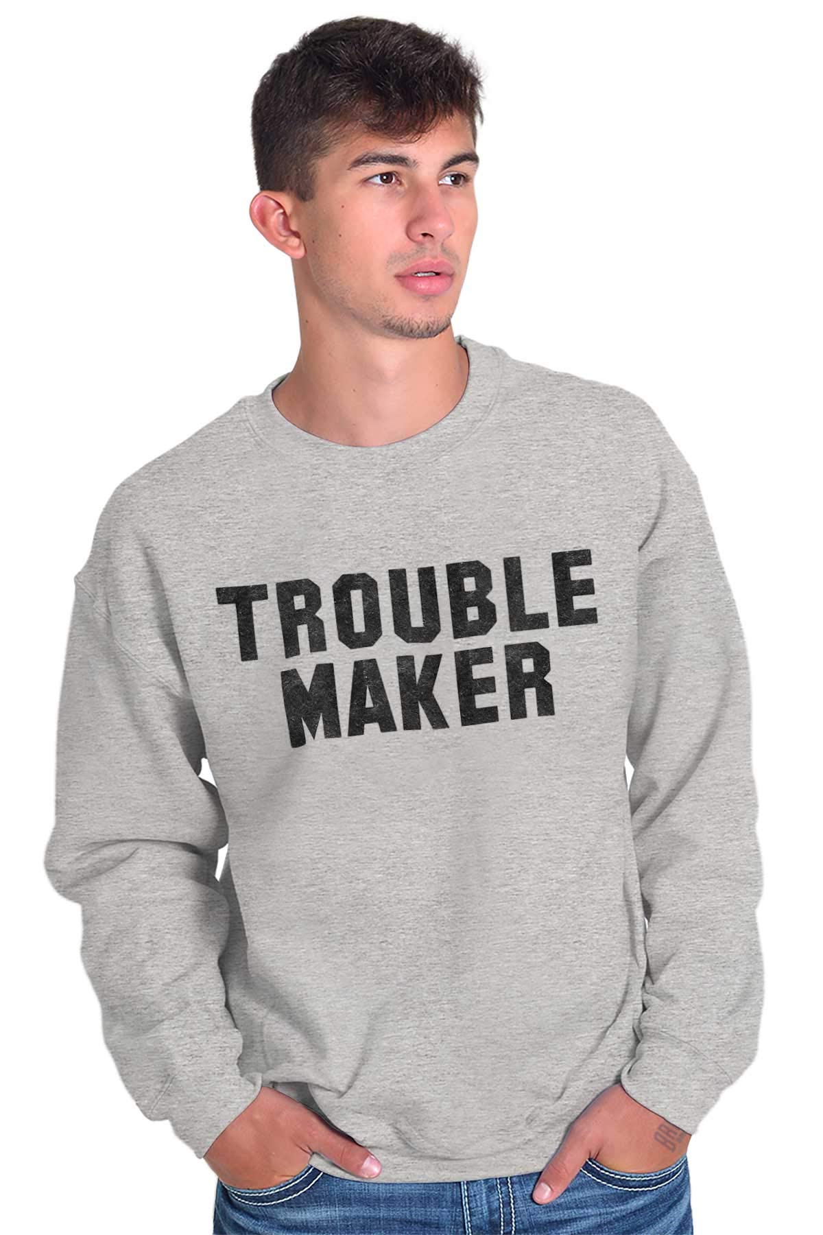 Brisco Brands Trouble Maker Rebel College Party Sweatshirt for Men & Women | Unisex Pullover Hoodie for Campus Life, Greek Events & Tailgating