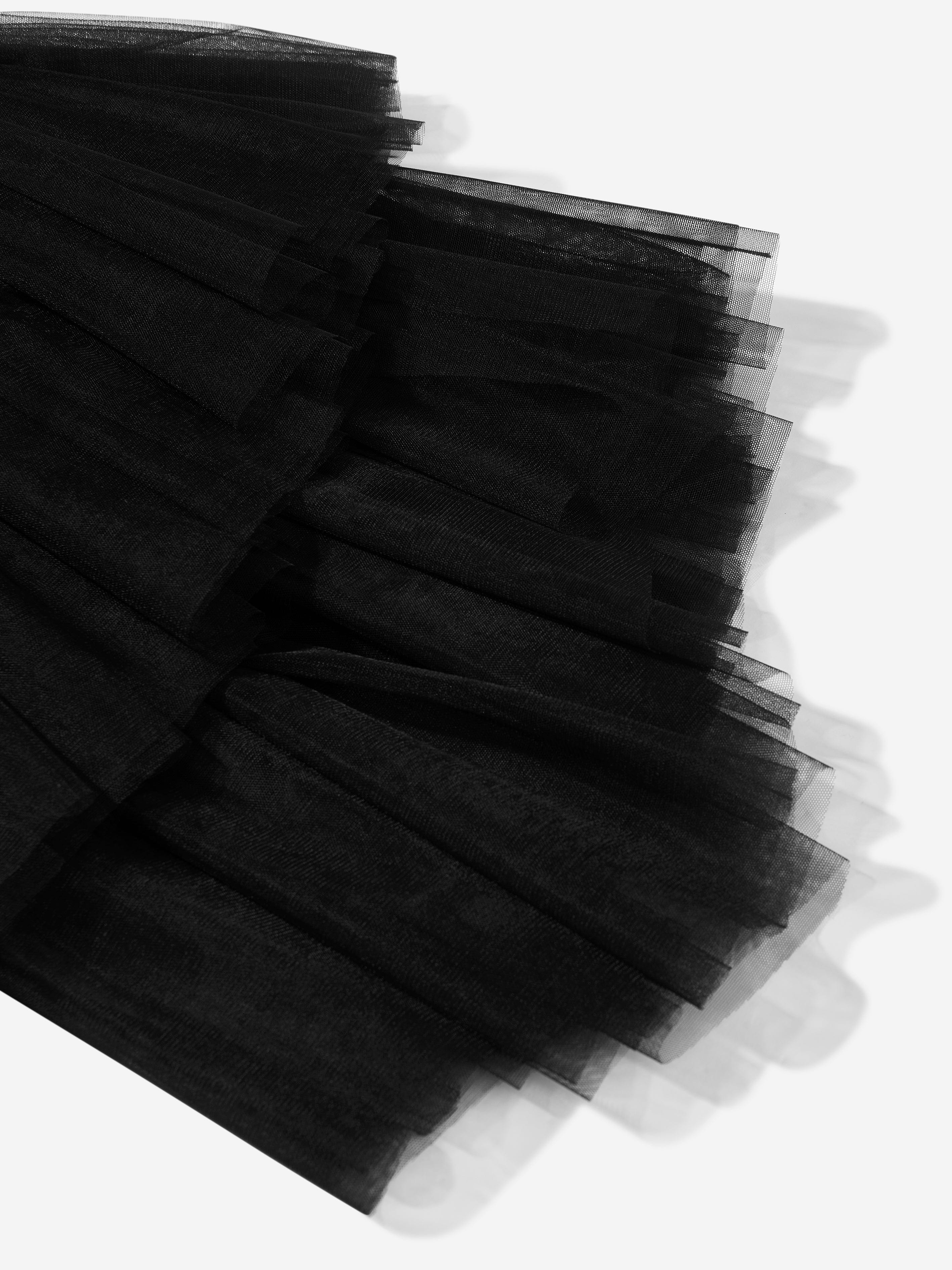 Balmain Girls Black Asymmetrical Ruffle Skirt - Elegant Party Dress for Special Occasions & Photoshoots