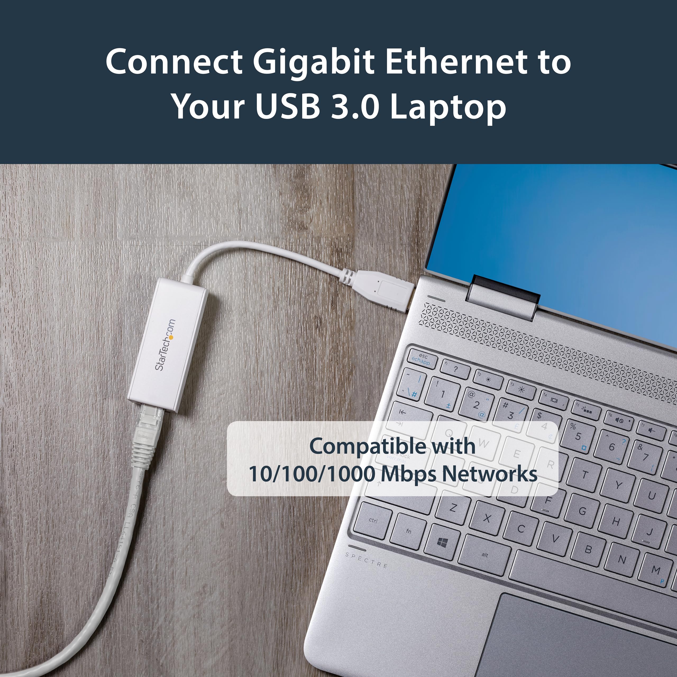 StarTech USB 3.0 to Gigabit Ethernet Adapter - Fast LAN Connection for Laptops & PCs