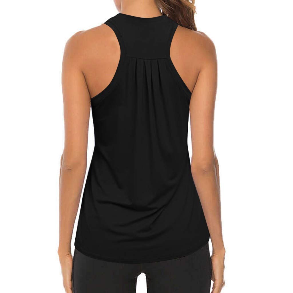 DEATU Women's Workout Tank Tops - Pleated Yoga Muscle Shirts, Athletic Racerback Tops for Running, Gym & Summer Activities | Cute & Comfy Fitness Apparel for Women