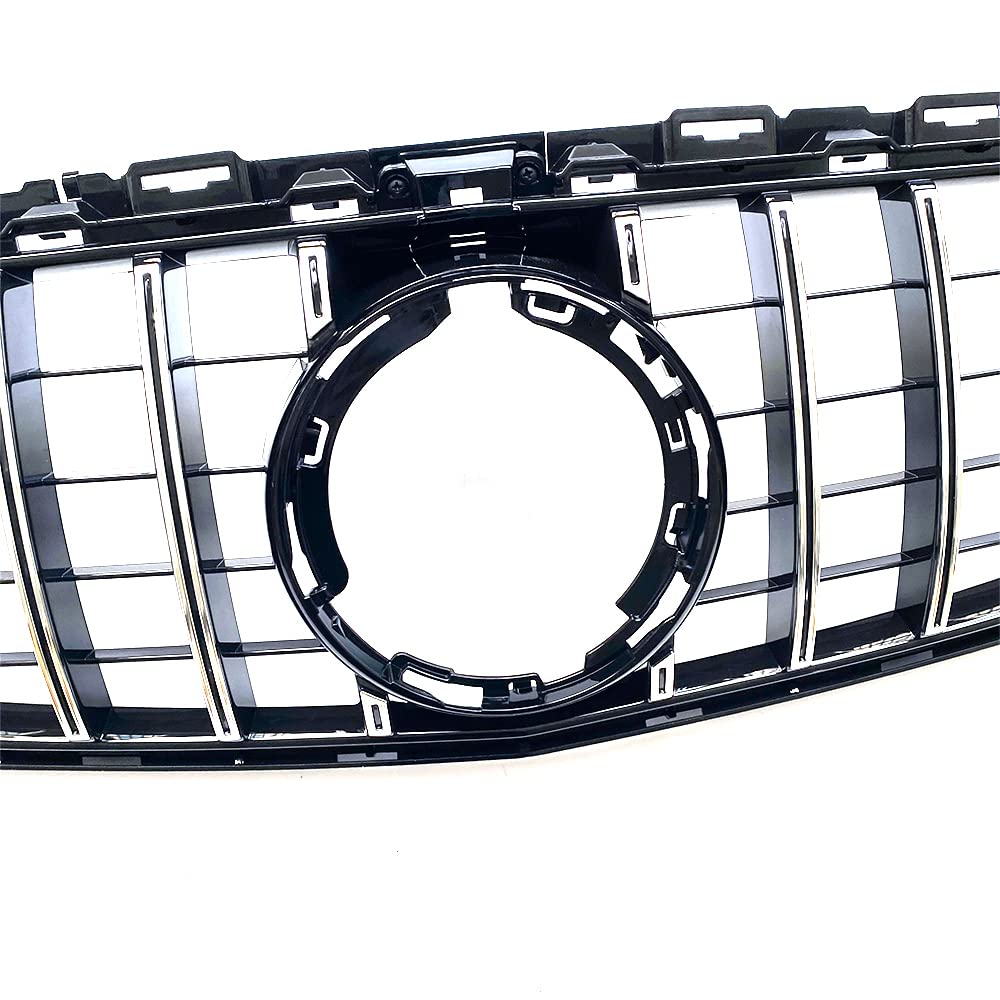 GT R AMG Style Front Bumper Grill for Mercedes Benz W205 C63 C63S 2019-2021 - Silver | Replacement Auto Part for Performance Upgrade & Custom Look