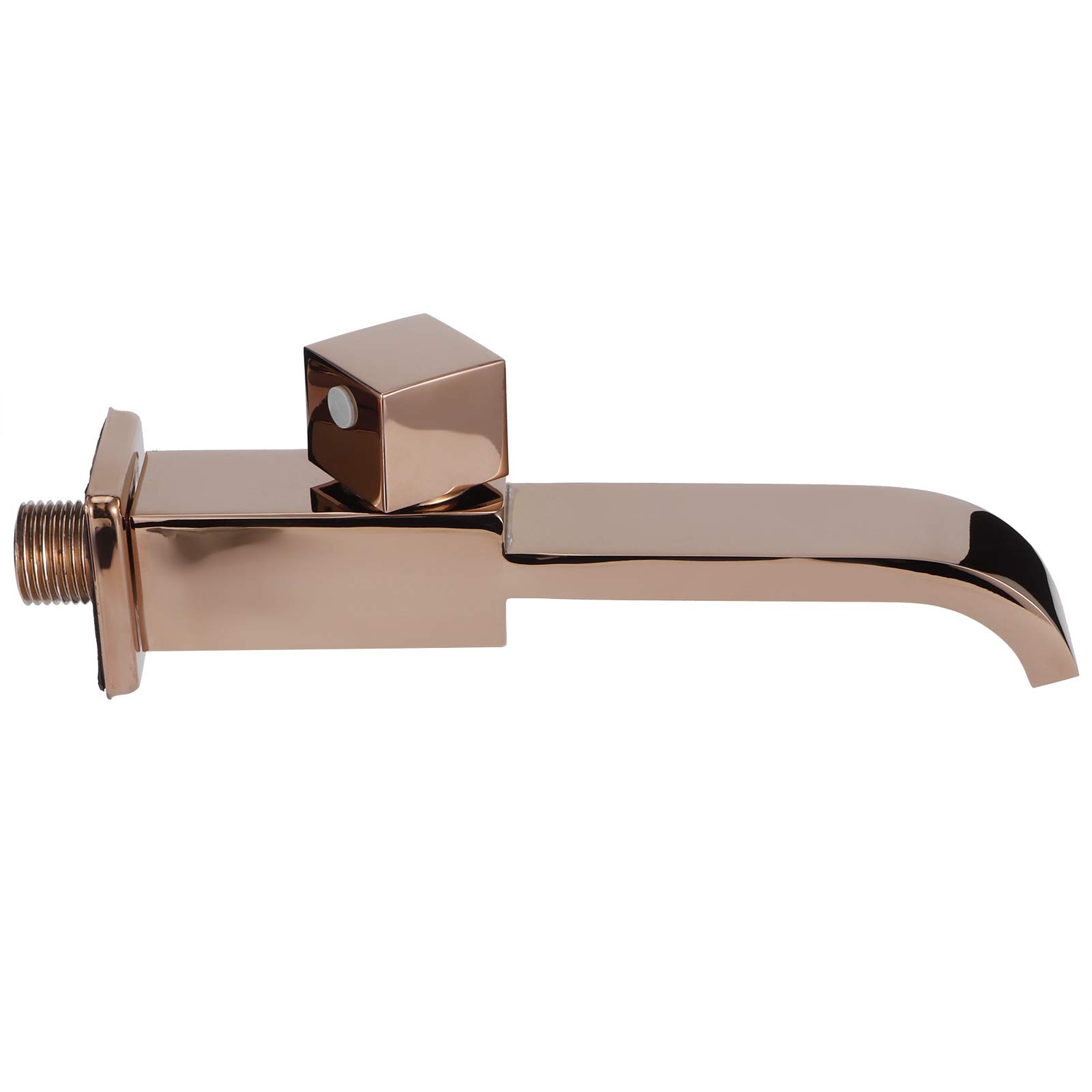 Rose Gold Brass Single Cold Water Waterfall Spout Faucet for Wash Basin - Elegant Bathroom Sink Tap for Modern & Vintage Decor