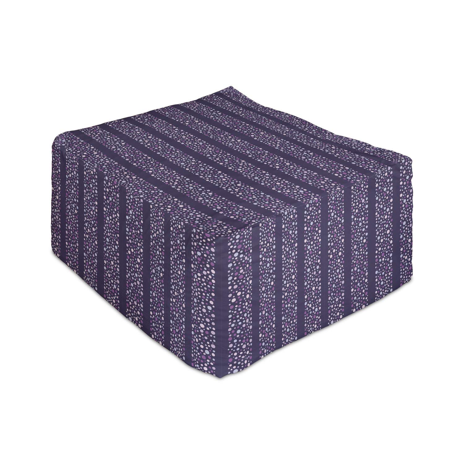 Ambesonne Abstract Rectangle Pouf Ottoman - Violet Tone Bubbles Vertical Wide Bands Design, 25 Inch Foot Stool with Removable Cover for Living Room, Office & Bedroom - Quartz Mauve Color | Perfect as Under Desk Footrest, Lounge Seating or Decorative Accent Piece