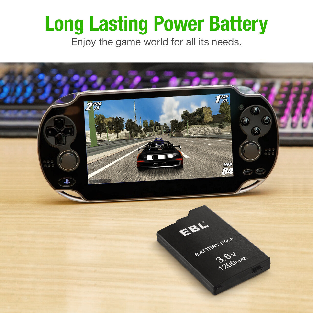 EBL 3.6V Lithium-ion Rechargeable Battery Pack for Sony PSP 2000/3000/PSP S110 Gaming Console - Long Lasting Power for Extended Gaming Sessions