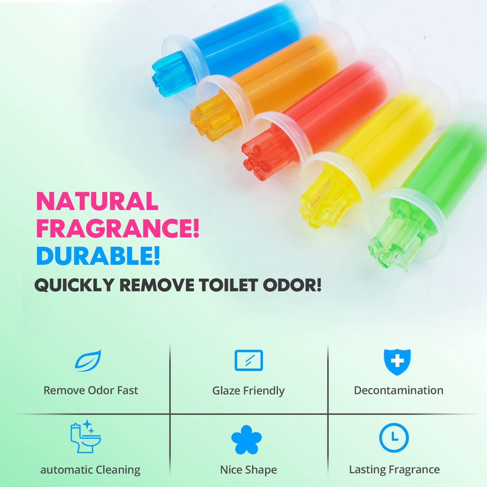 Flower Toilet Gel Stamp - 60 Count Fragrant Toilet Bowl Cleaner with 5 Refreshing Scents | Bathroom Cleaning Supplies for Home, Hotel & Office Use