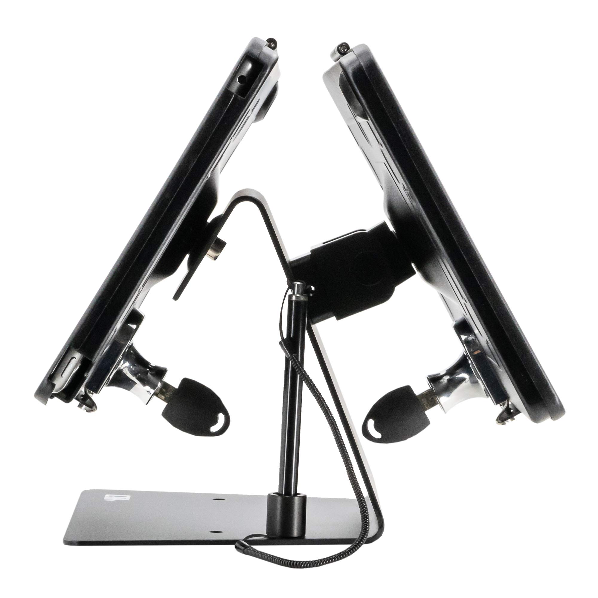Dual Tablet Kiosk Stand - Secure 2-Tablet Holder for iPad 7th/8th/9th Gen, iPad Air 3 & iPad Pro | Heavy Duty Black Enclosure | Perfect for Retail Stores, Hotels & Self-Service Kiosks (PAD-DSTB10)