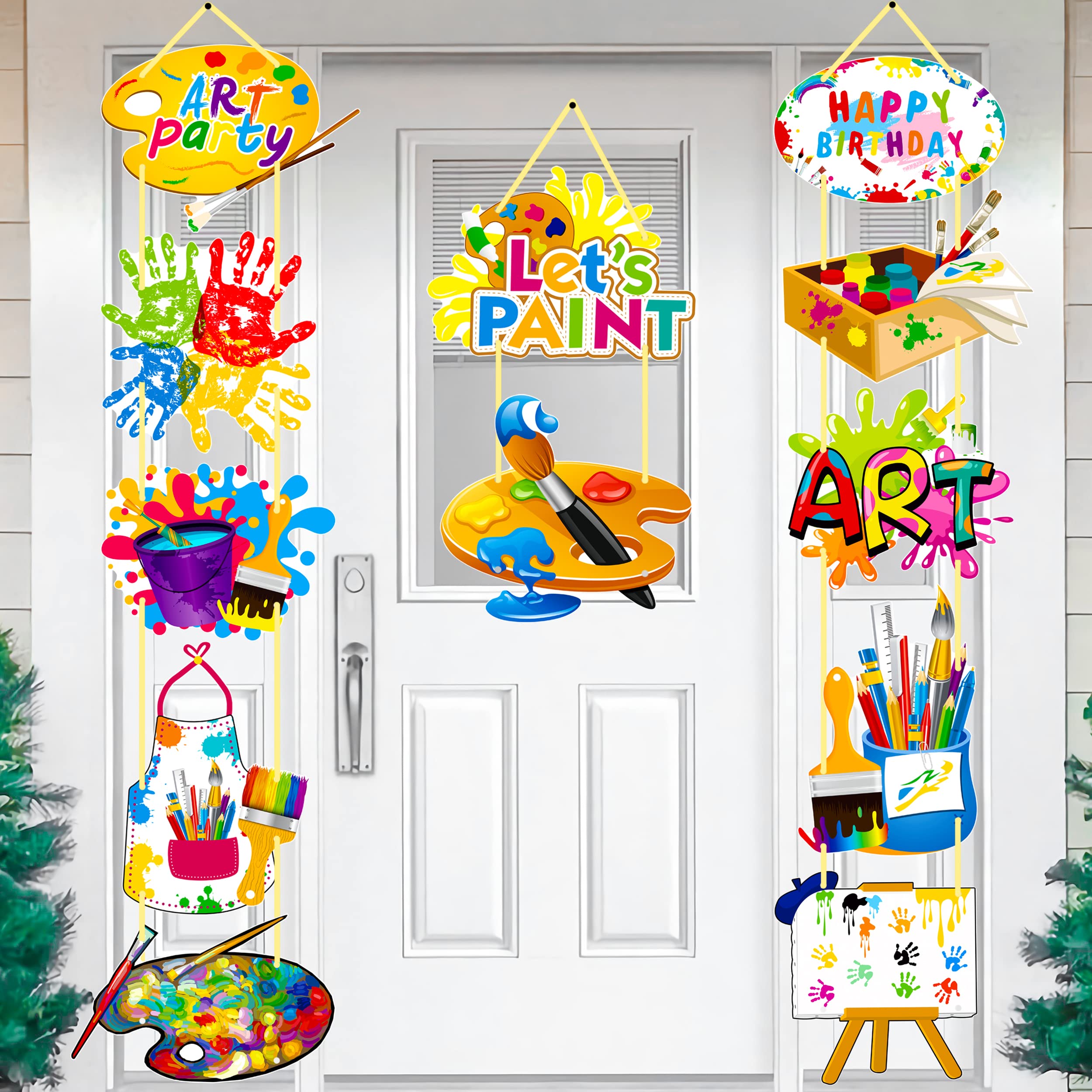 Art Painting Theme Party Decorations - Custom Door Sign Banners & Cutouts for Let's Paint Birthday Party, Baby Shower & DIY Craft Events - Perfect for Creative Celebrations, Classroom Activities & Home Decor