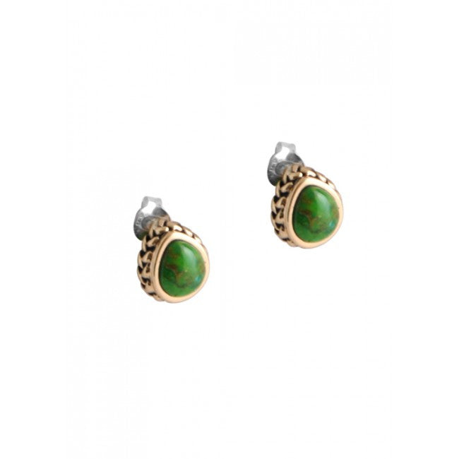 Barse Lime Turquoise Teardrop Post Earrings for Women | Dainty Bohemian Jewelry | Perfect for Casual Wear, Parties & Gift Giving
