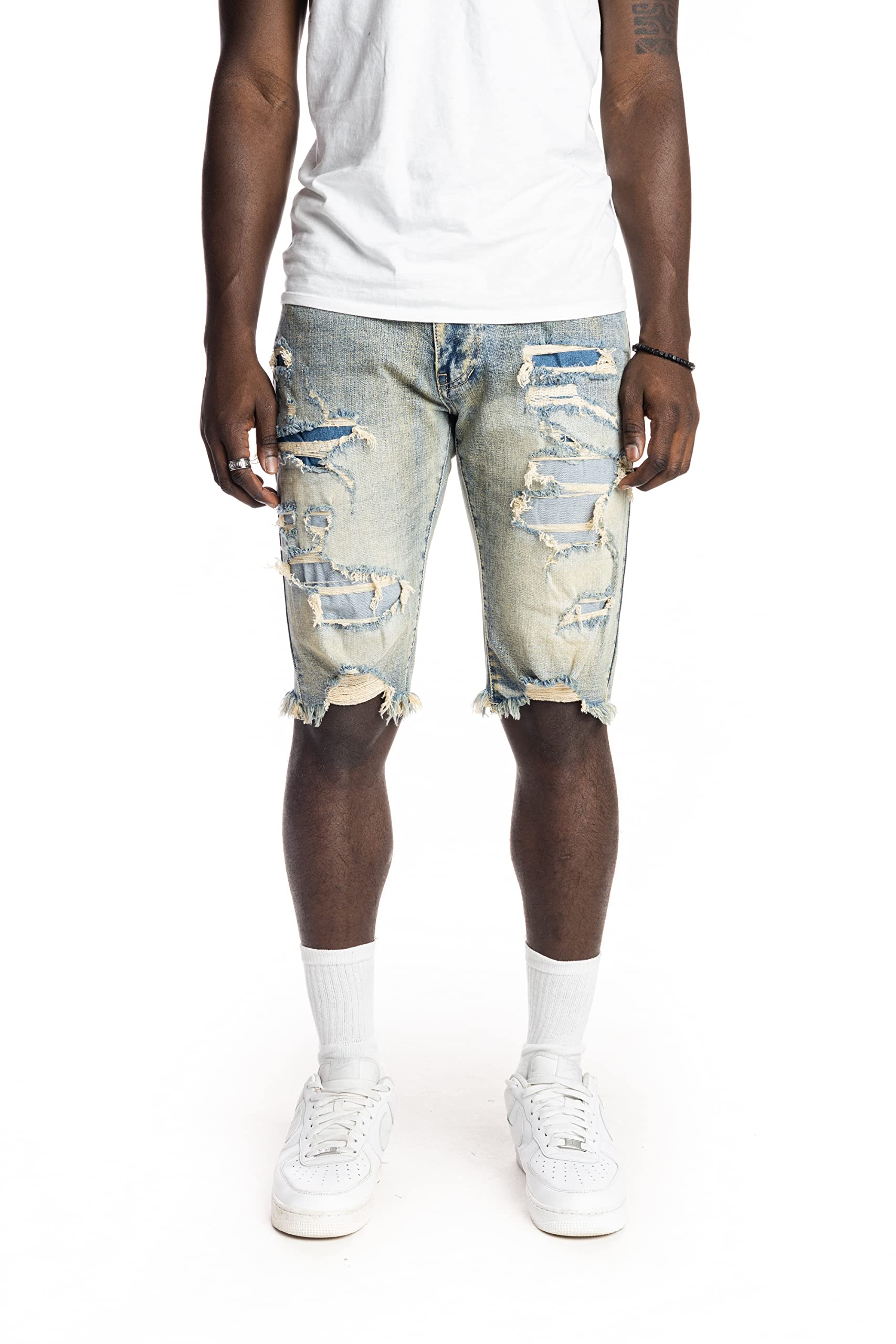 Smoke Rise Men's Stretch Denim & Twill Shorts - Regular & Big & Tall Sizes - Comfortable Casual Wear for Summer Outings and Beach Vacations