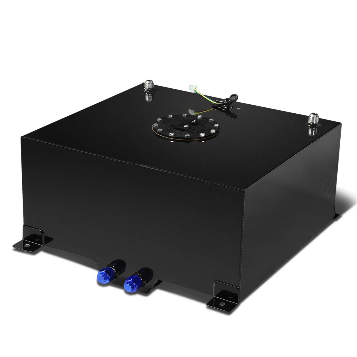 DNA MOTORING 15.5 Gallon Aluminum Fuel Cell Gas Tank - Top Feed Design 20x18x10 Inches (ALU-FT-T5-BK) - Universal Fit for Racing, Off-Road & Performance Vehicles