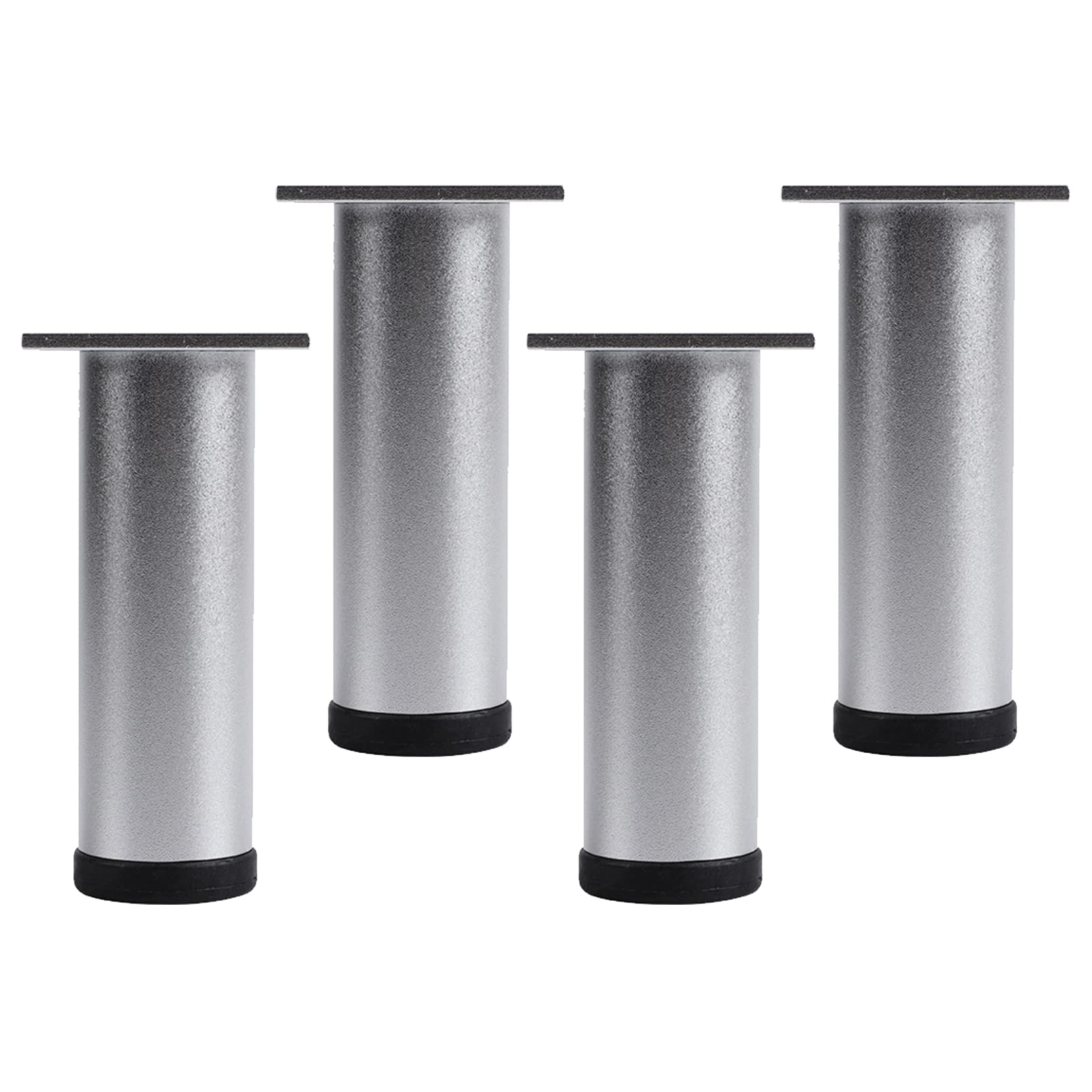 4 Pack Adjustable Metal Furniture Legs - Modern Aluminum Alloy Sofa/Chair/Table Feet, DIY Replacement for Cabinets & Cupboards (10mm Height Adjustment, 18cm Silver) - Perfect for Home Office & Living Room Furniture Upgrades