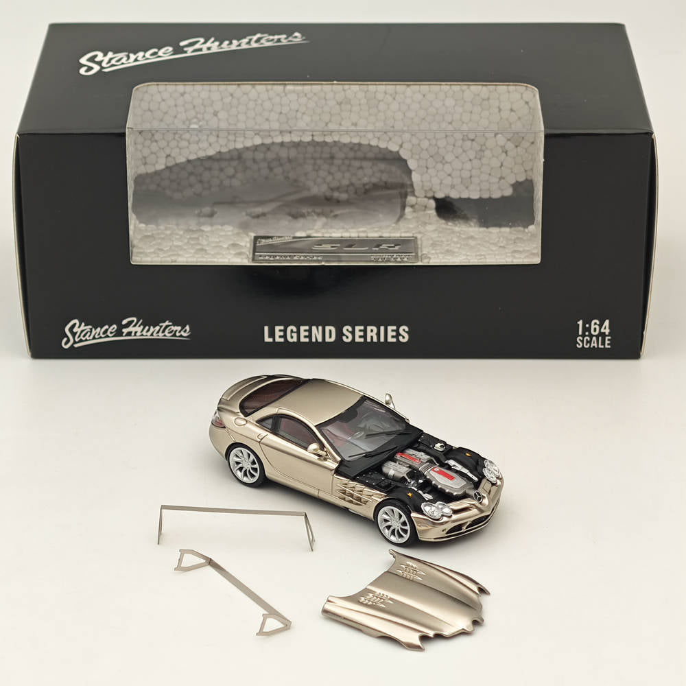 1/64 Scale Stance Hunters Mercedes Benz McLaren SLR Gold Legend Series Diecast Model Car - Rare Collectible for Car Enthusiasts & Display Showcase - Perfect for Gifts, Home Decor, and Racing Fans Collection
