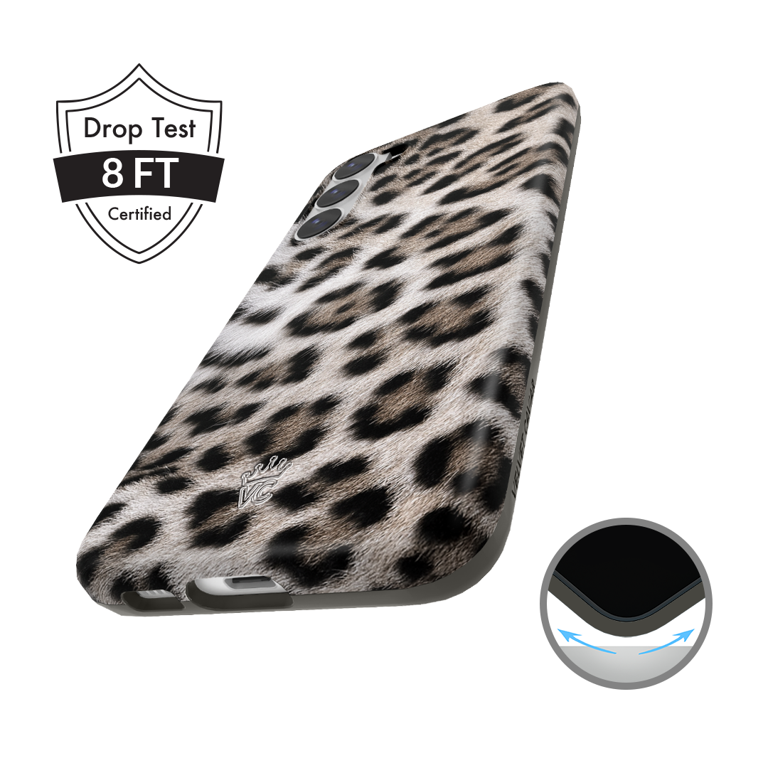 Premium Arctic Leopard Print Samsung Phone Case - Durable Protective Cover for Galaxy S21/S22/S23 Series - Perfect for Outdoor Adventures & Daily Use