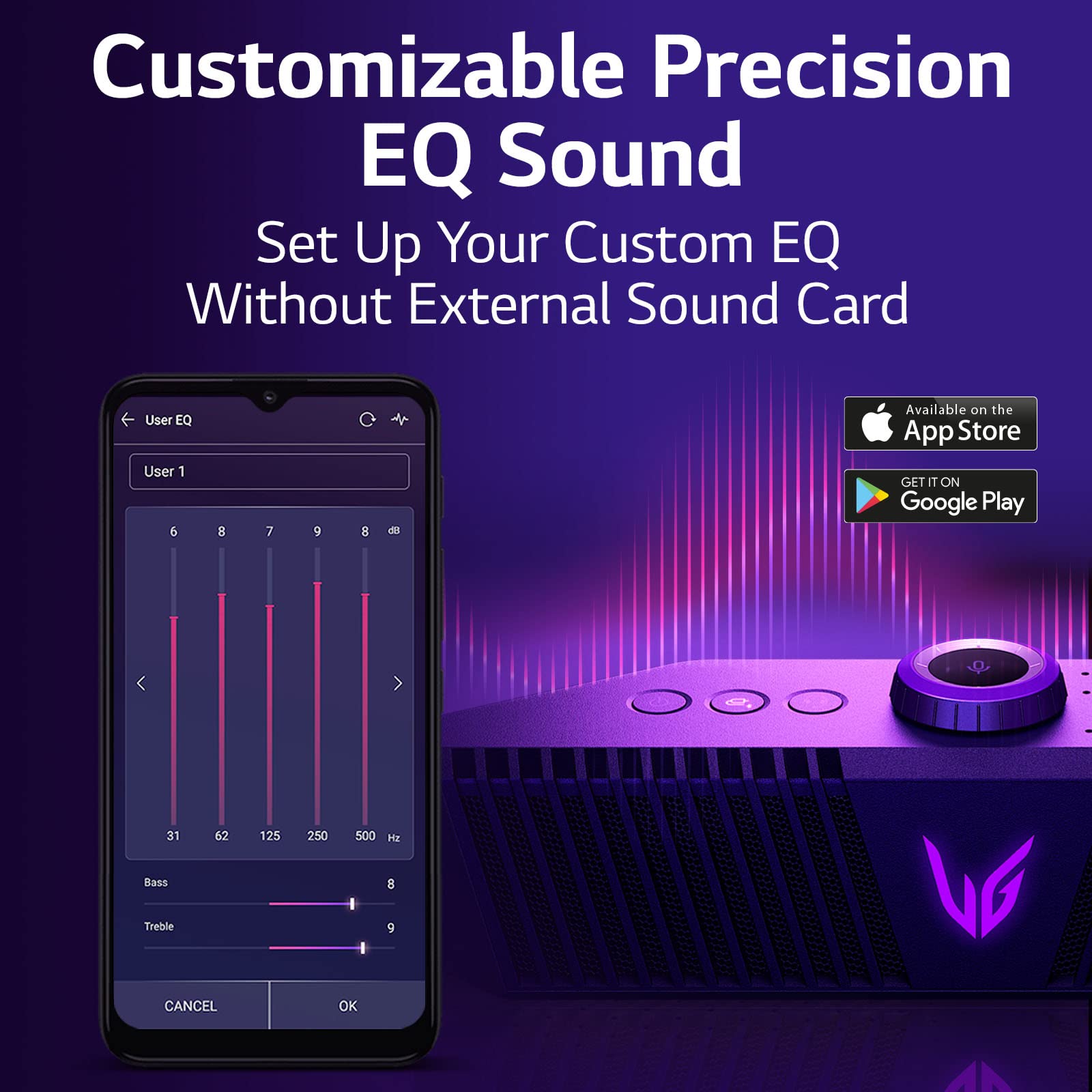 LG Ultragear GP3 Portable Gaming Speaker - Wireless Bluetooth Speaker with DTS Headphone:X, 6-Hour Battery Life, USB-C Charging for PC, PS5, Xbox Gaming & Home Entertainment