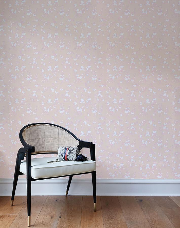 Clare V. Françoise Floral Wallpaper - Pink & Peach Peel and Stick Wallpaper for Bedroom, Nursery, or Home Office Decor
