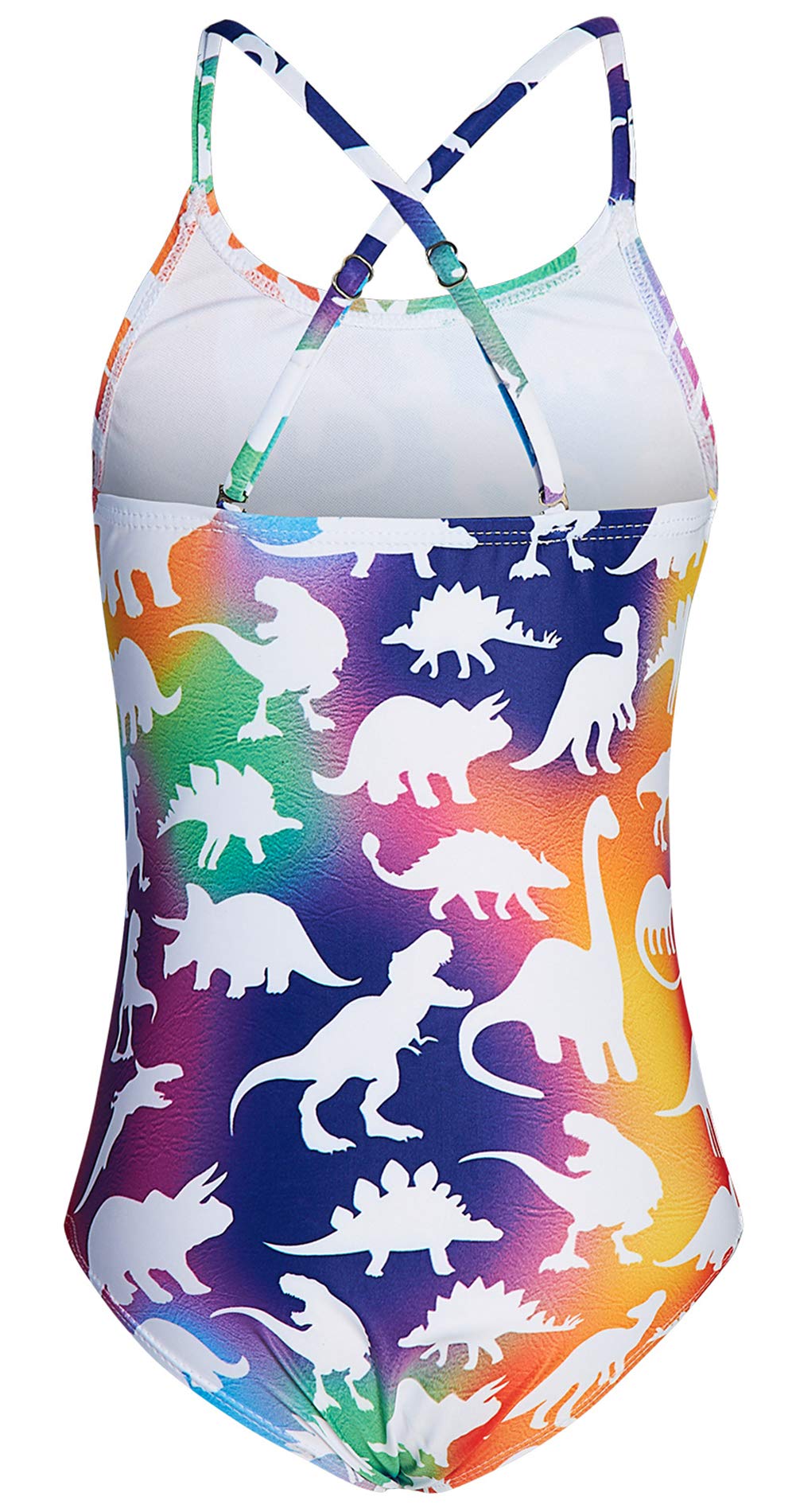 RAISEVERN Girls One Piece Swimsuits for Kids 3-10 Years - Cross Back Bathing Suits for Beach, Pool & Summer Water Activities | UV Protection Swimwear for Toddlers & Children