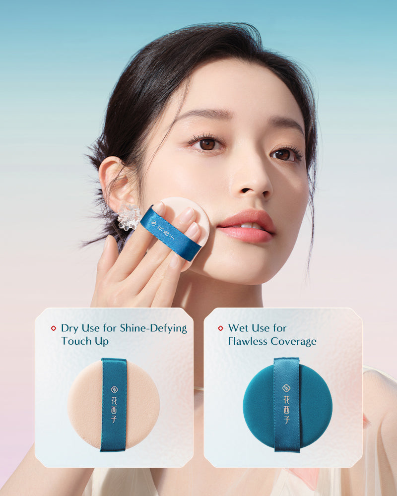 Yurong Airbrushed Tinted Pressed Powder SPF50+ PA+++ - Travel Size Compact Makeup with Sunscreen for On-the-Go Touch Ups & Daily Sun Protection