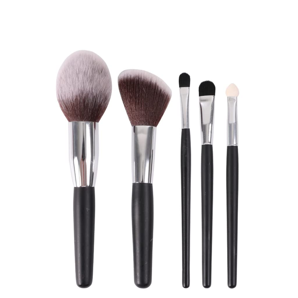 Professional 5-Piece Makeup Brush Set - Synthetic Hair Mini Travel Brushes for Foundation, Blush, Eyeshadow & More | Portable Cosmetic Brush Kit for On-The-Go Beauty (Color A) | Perfect for Travel, Daily Makeup & Professional Use