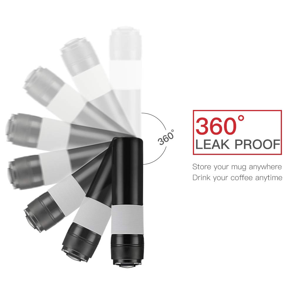ALLOMN French Press Coffee Maker - 12oz/350ml Portable Travel Mug for Tea & Frothed Milk, Vacuum Insulated Stainless Steel Coffee Press for Home, Office, Camping & Outdoor Adventures (Black) - Perfect for Coffee Lovers & Travel Enthusiasts