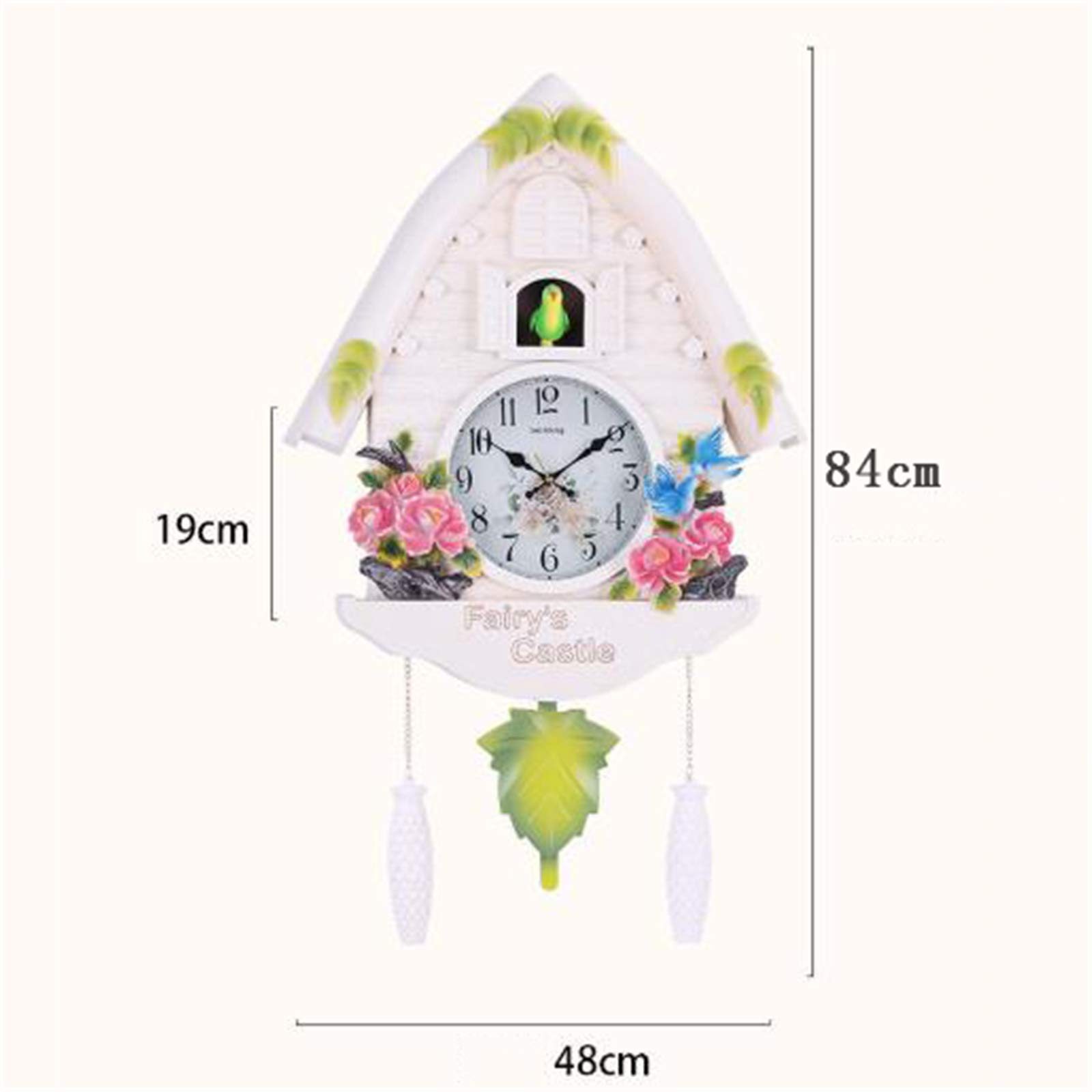 Quartz Cuckoo Clock - Black Forest House Wall Clock with Music & Dancing Figures, Battery Operated, for Office, Classroom, Bedroom, Bathroom, Living Room, Kitchen Decor