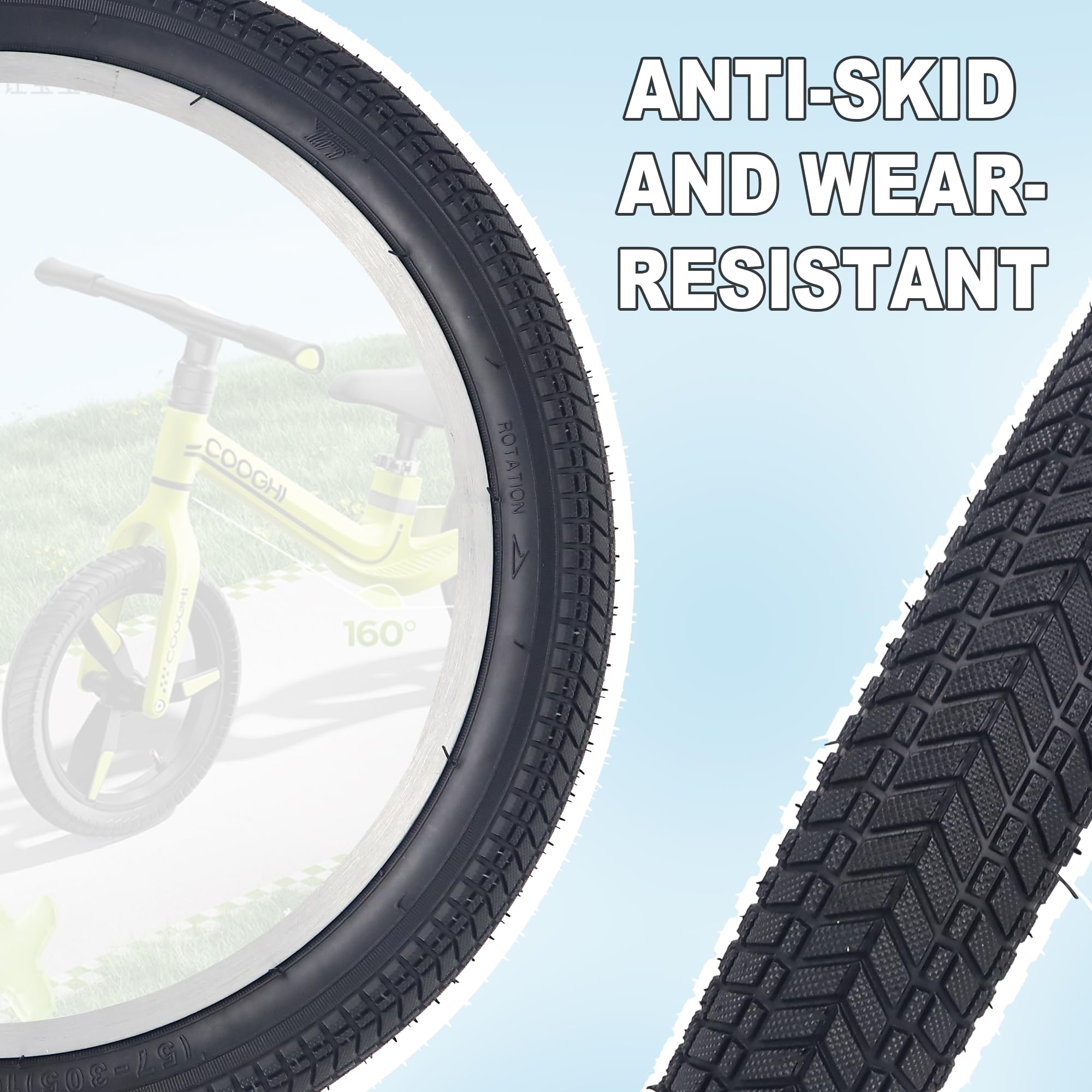 BALINGE 20 Inch Bike Tires (2 Pack) - 20 x 2.125 BMX Folding Replacement Tires for Kids Bikes - Durable Brown Rubber Tires for BMX, Cruiser & Commuter Bicycles - Perfect for Street Riding, Park Trails & Daily Commutes