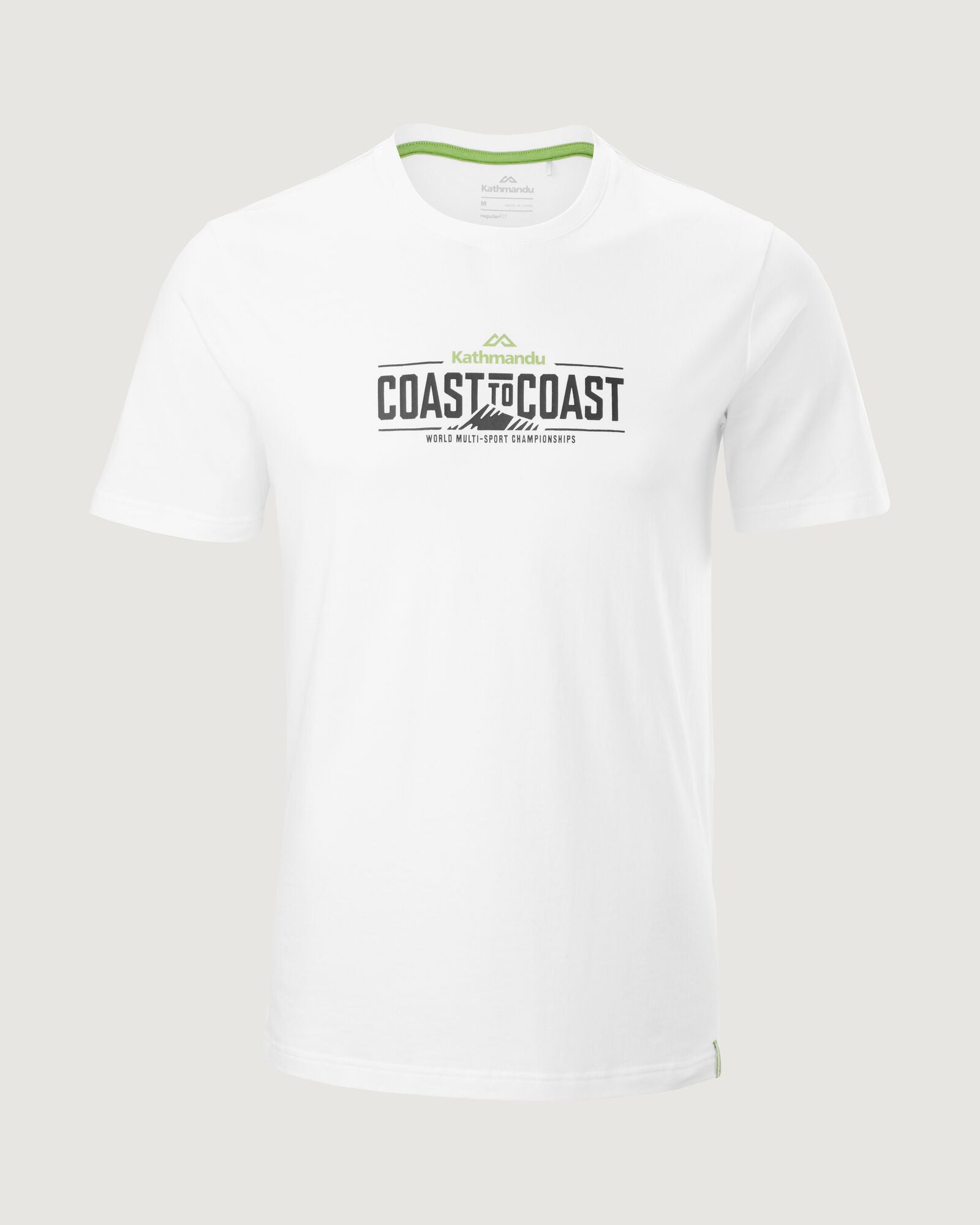 Men's Coast to Coast Graphic T-Shirt - Comfortable Cotton White Tee for Casual Wear & Everyday Outfits