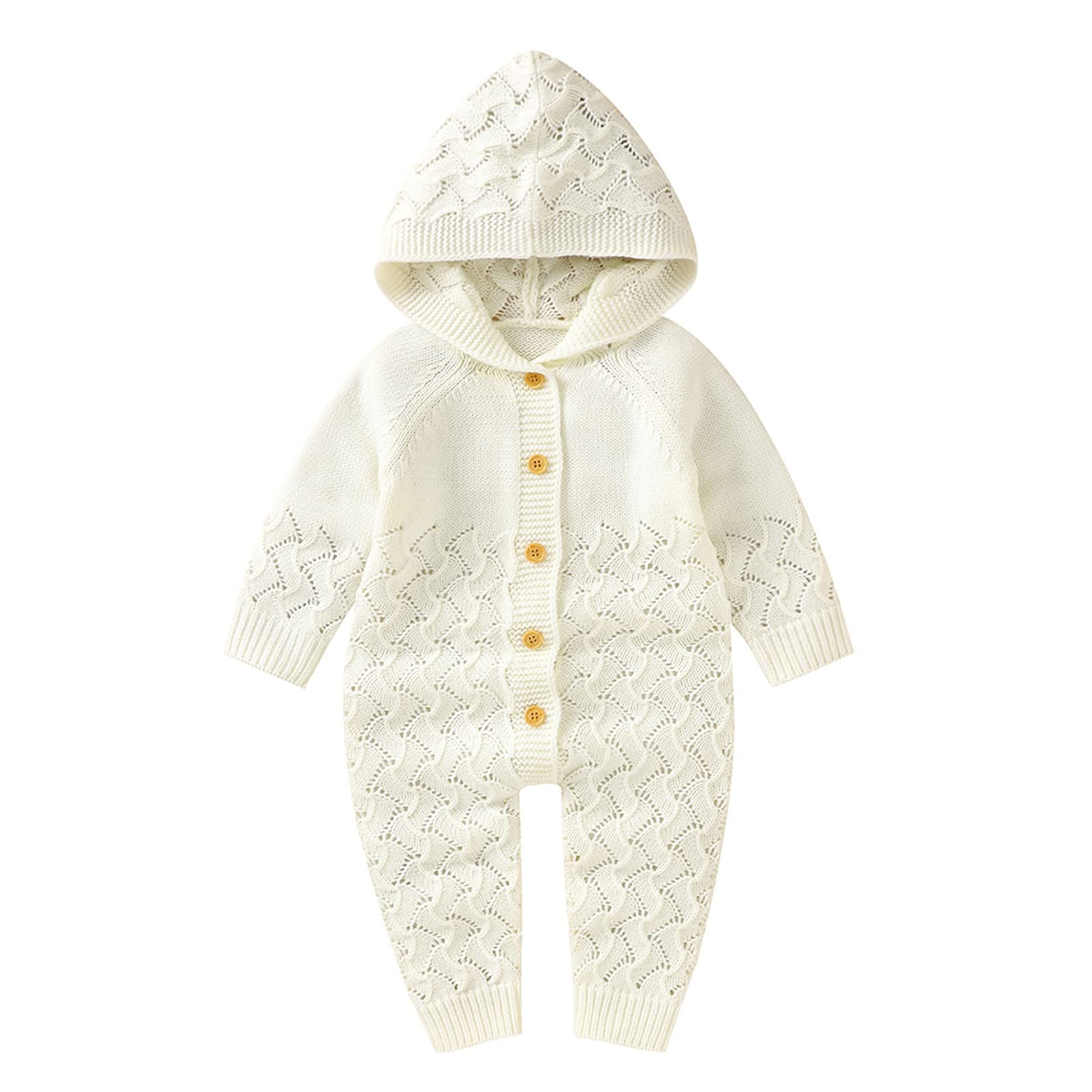 Soft Cotton Knitted Baby Boys & Girls Romper Jumpsuit Outfits - Hooded Long Sleeve Sweater Set for Toddlers | Perfect for Playtime, Family Outings & Photo Shoots