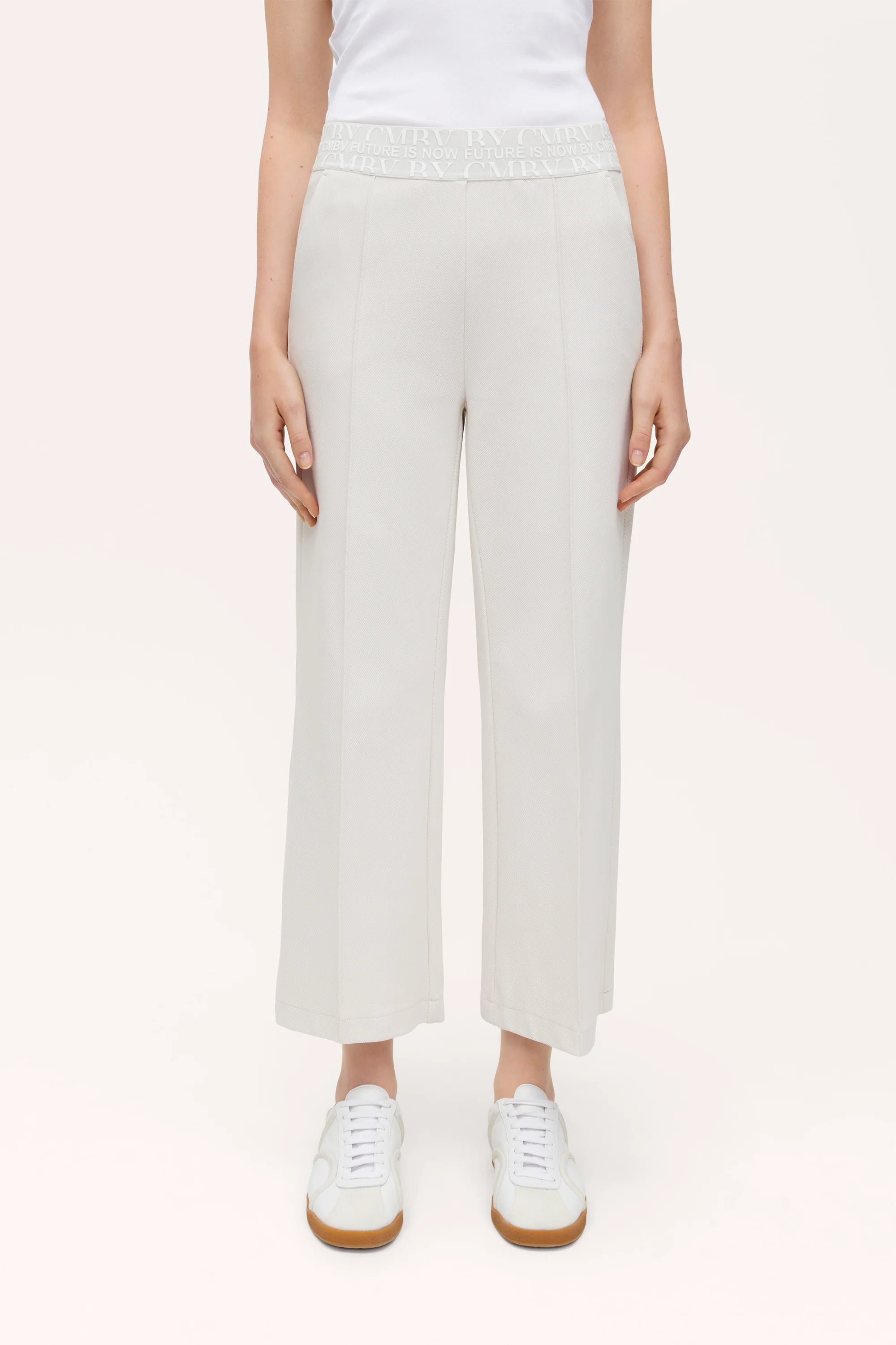 Cameron Pant Frost White - Women's High Waisted Casual Trousers for Office, Travel & Everyday Wear