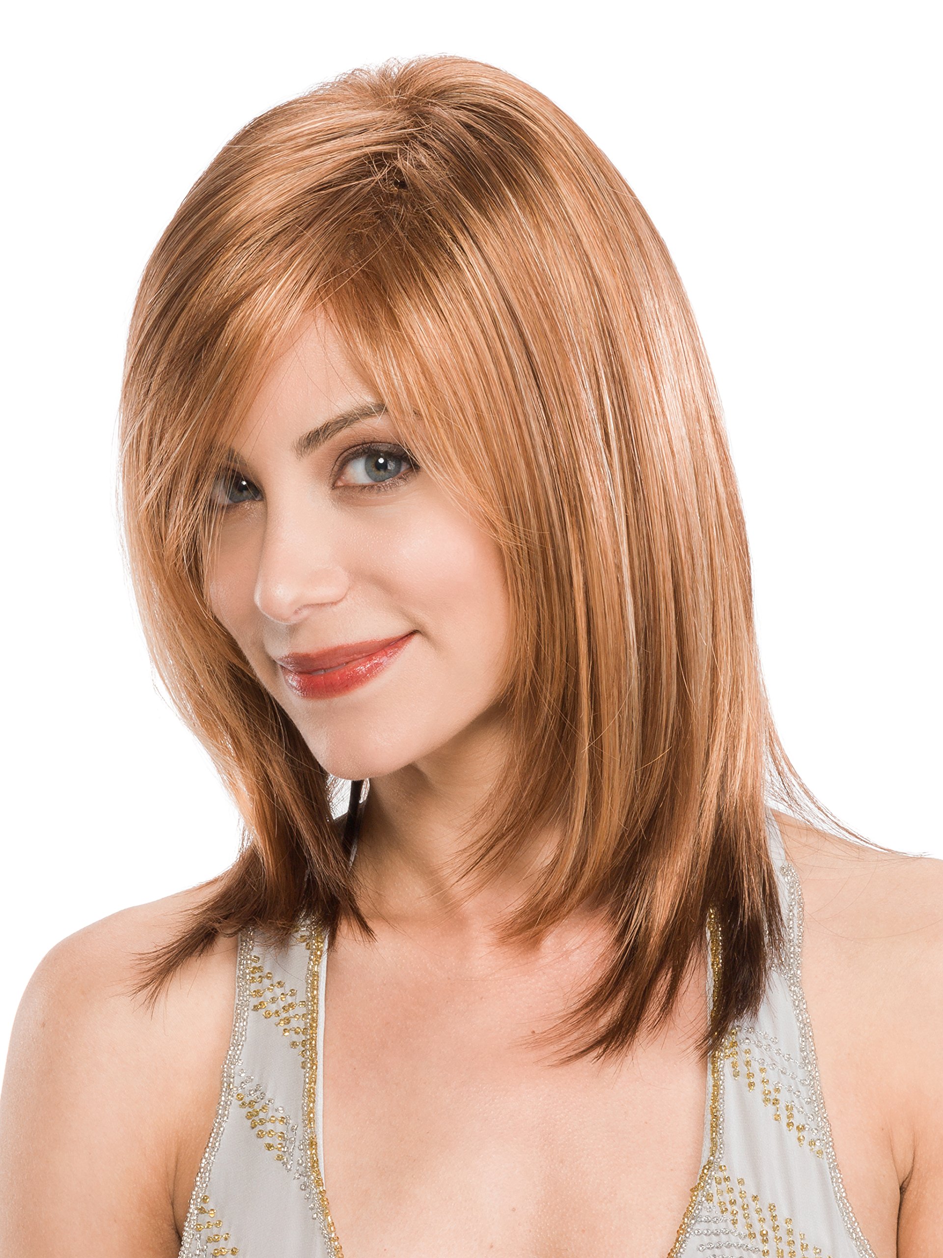 Women's Synthetic Wig Avery-Kahlua - Medium Brown with 25% Gold Highlights | Heat Resistant & Natural Look | Perfect for Cosplay, Daily Wear & Special Occasions
