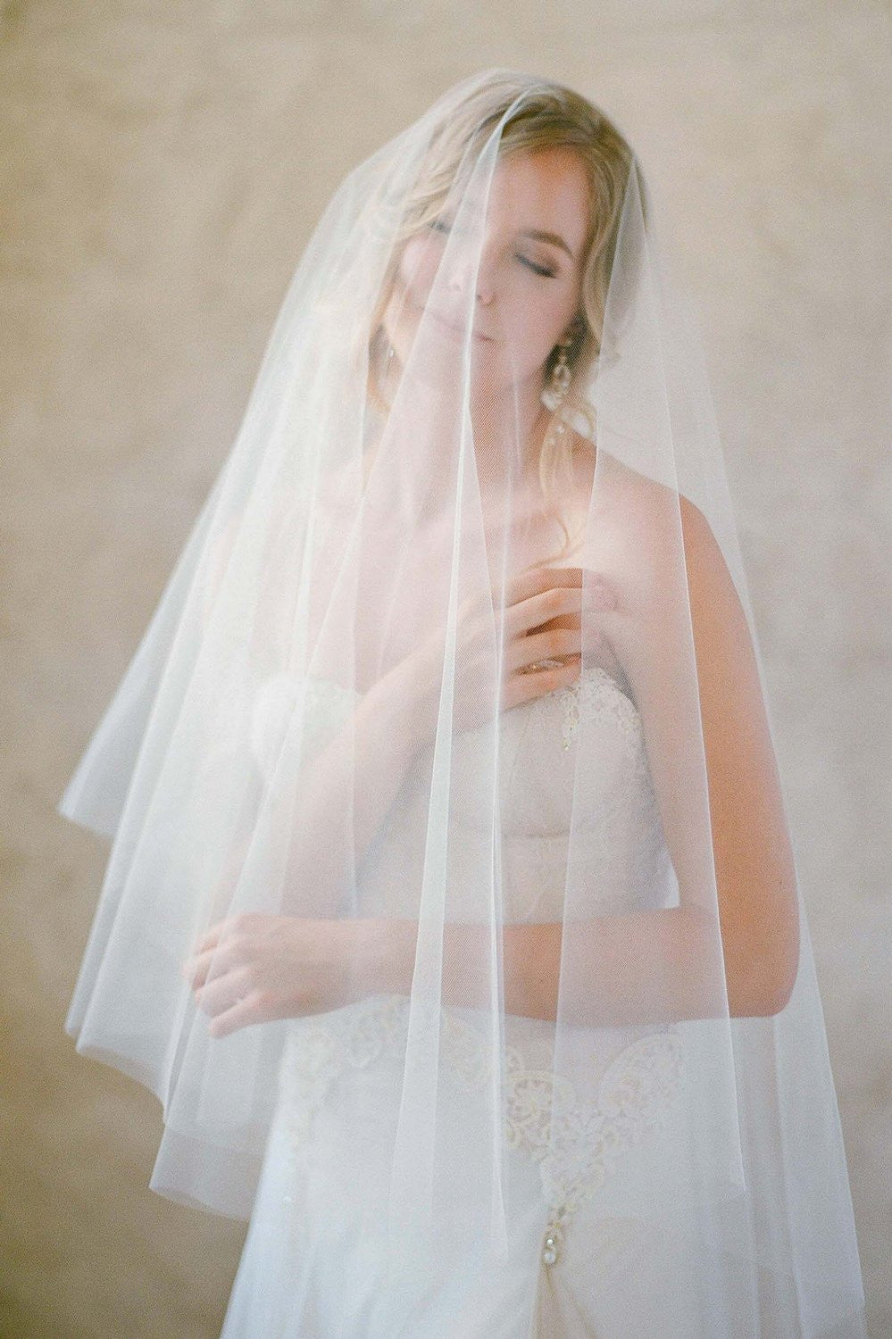 Ethereal Illusion Blusher Cathedral Length Wedding Veil - Romantic Bridal Accessory for Church Ceremonies & Photoshoots