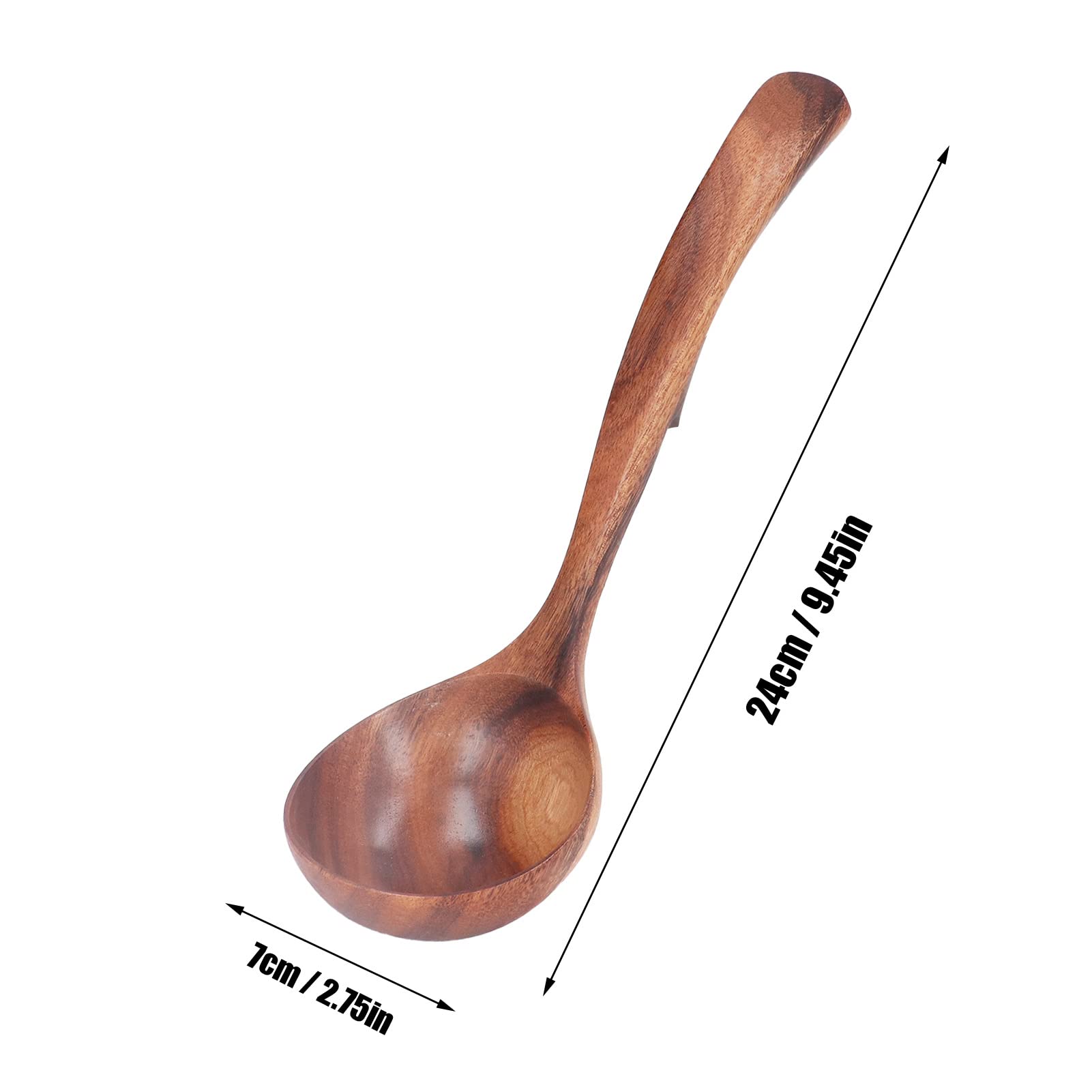 Wooden Soup Ladle - Long Handle Heat Resistant Cooking Spoon for Serving, Mixing & Stirring Soups, Stews & Sauces | Durable Kitchen Utensil for Wok & Pot Cooking | Perfect for Home Chefs & Professional Kitchens