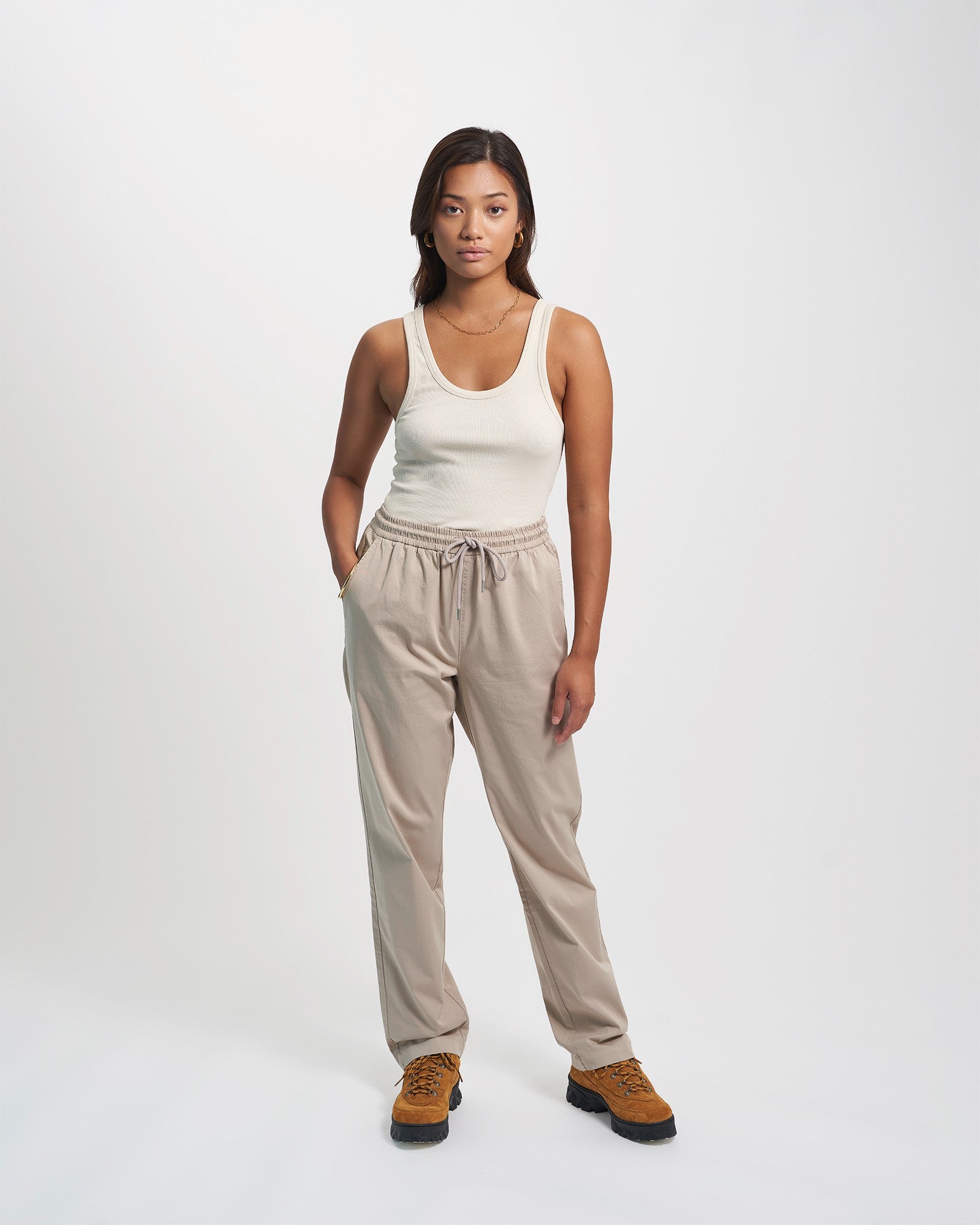 Organic Twill Pants for Women - Soft Comfortable Eco-Friendly Cotton Trousers in Pacific Blue | Perfect for Casual Wear, Office & Travel