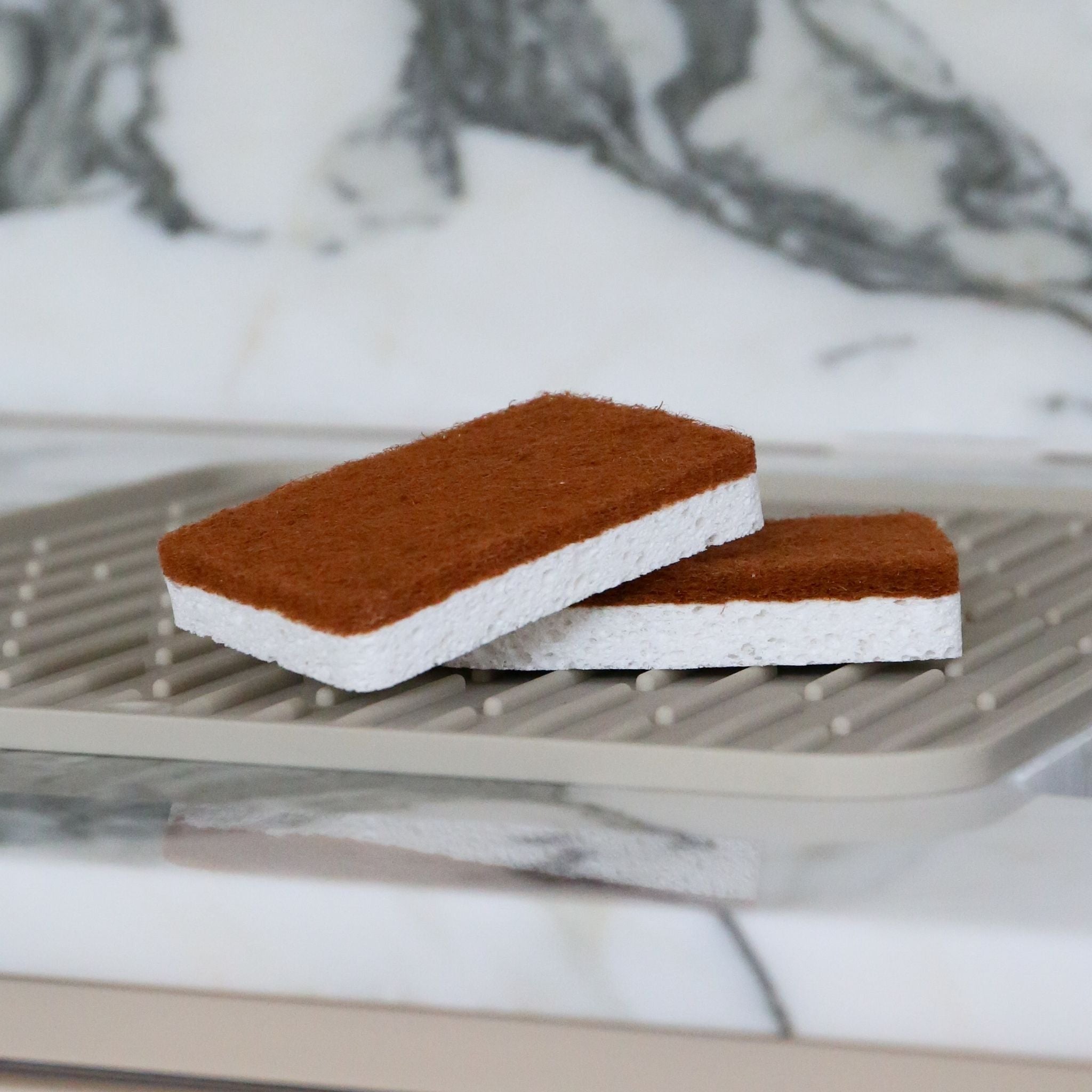 Natural Cellulose and Sisal Scrub Sponge - Eco-Friendly Kitchen Scourer for Pots & Pans (Set of 2, Cinnamon Scent) - Perfect for Dishwashing, Stain Removal, and Gentle Cleaning