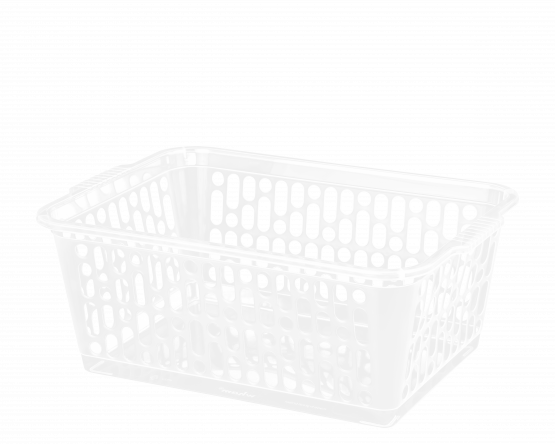 Large Clear Storage Basket 9.7L - Handy Organizer for Home, Office, Bathroom & Laundry Room Organization